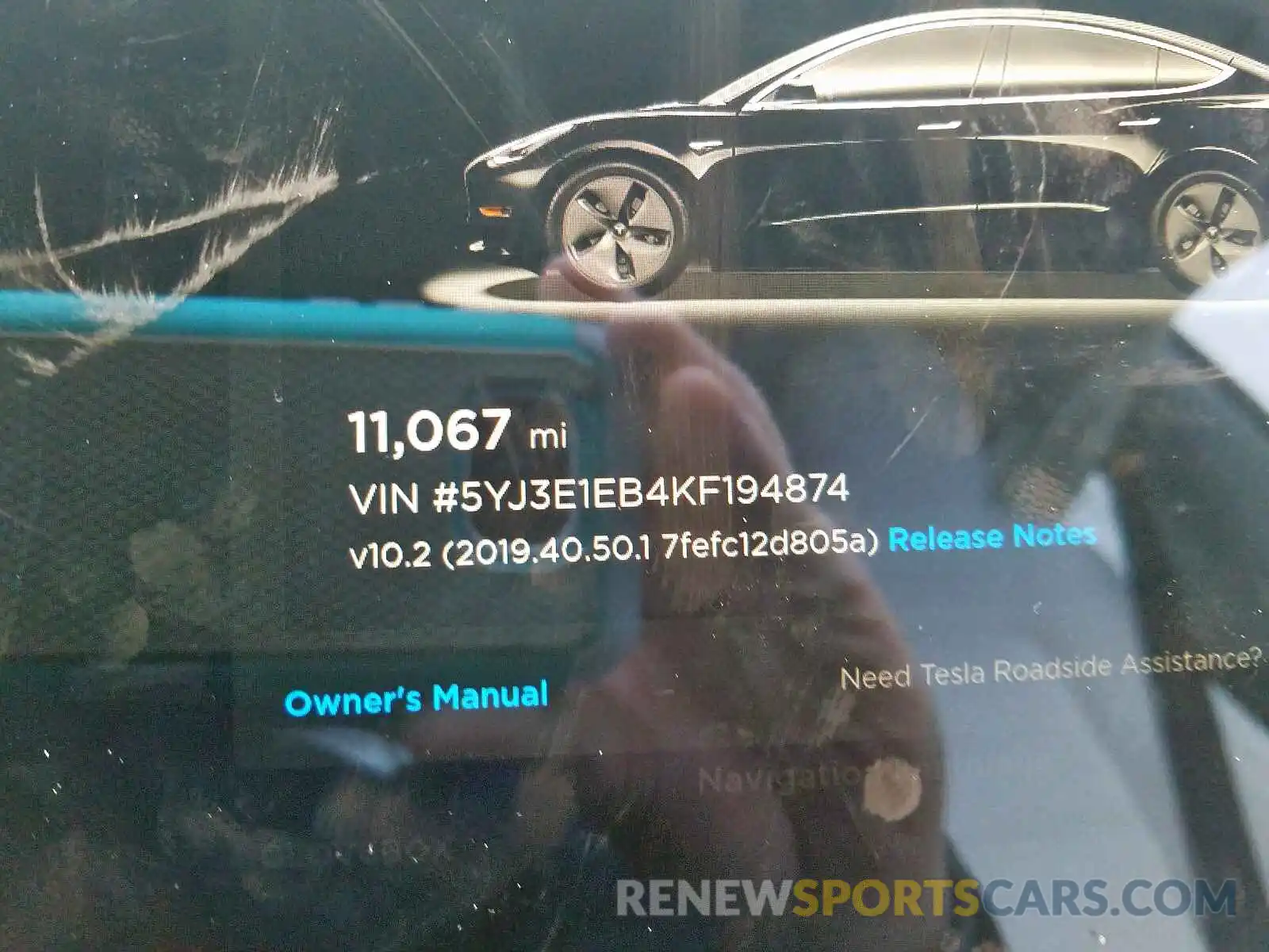 8 Фотография поврежденного автомобиля 5YJ3E1EB4KF194874 TESLA MODEL 3 2019