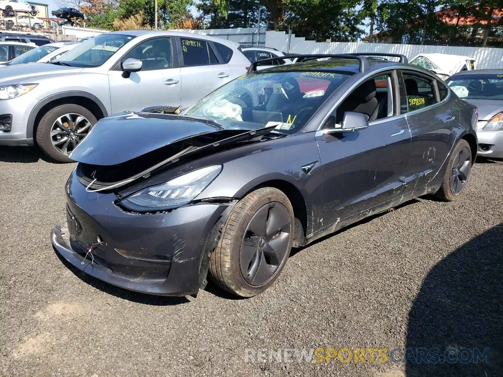 2 Photograph of a damaged car 5YJ3E1EB4KF205551 TESLA MODEL 3 2019