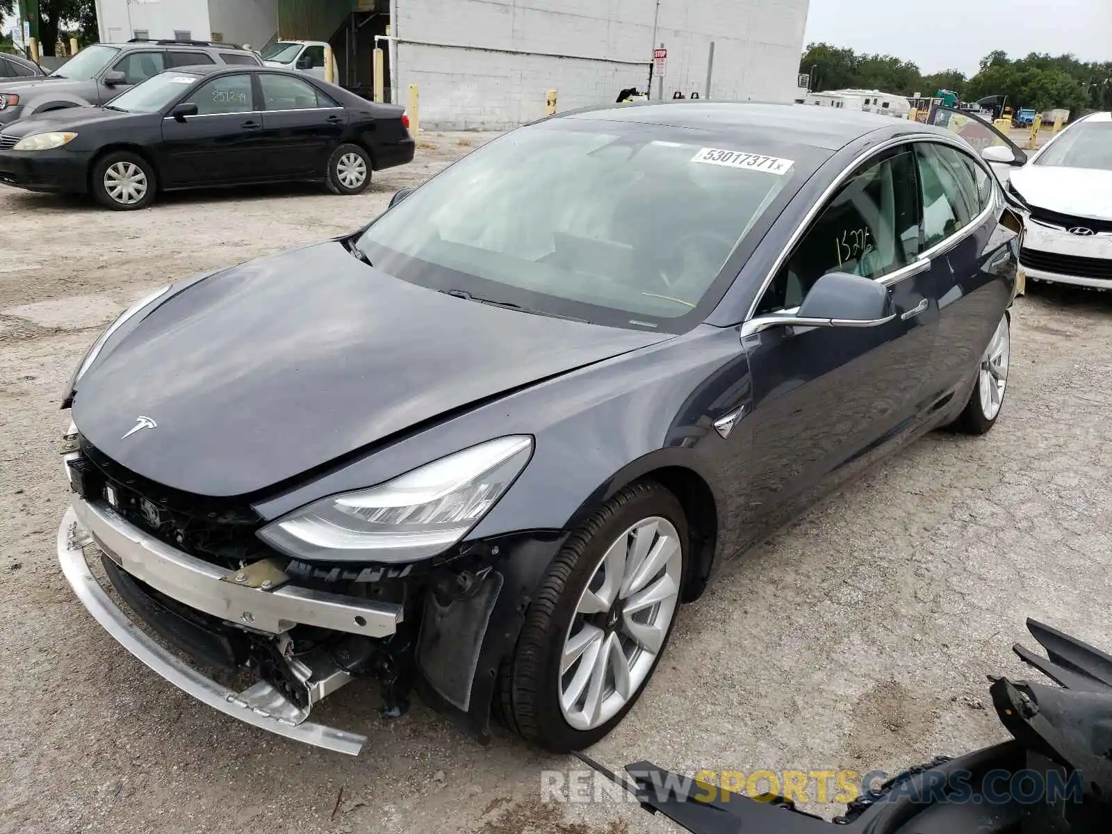 2 Photograph of a damaged car 5YJ3E1EB4KF205856 TESLA MODEL 3 2019