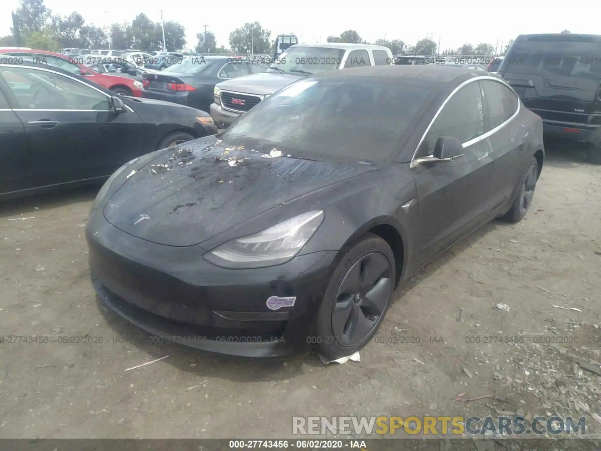 2 Photograph of a damaged car 5YJ3E1EB4KF208627 TESLA MODEL 3 2019