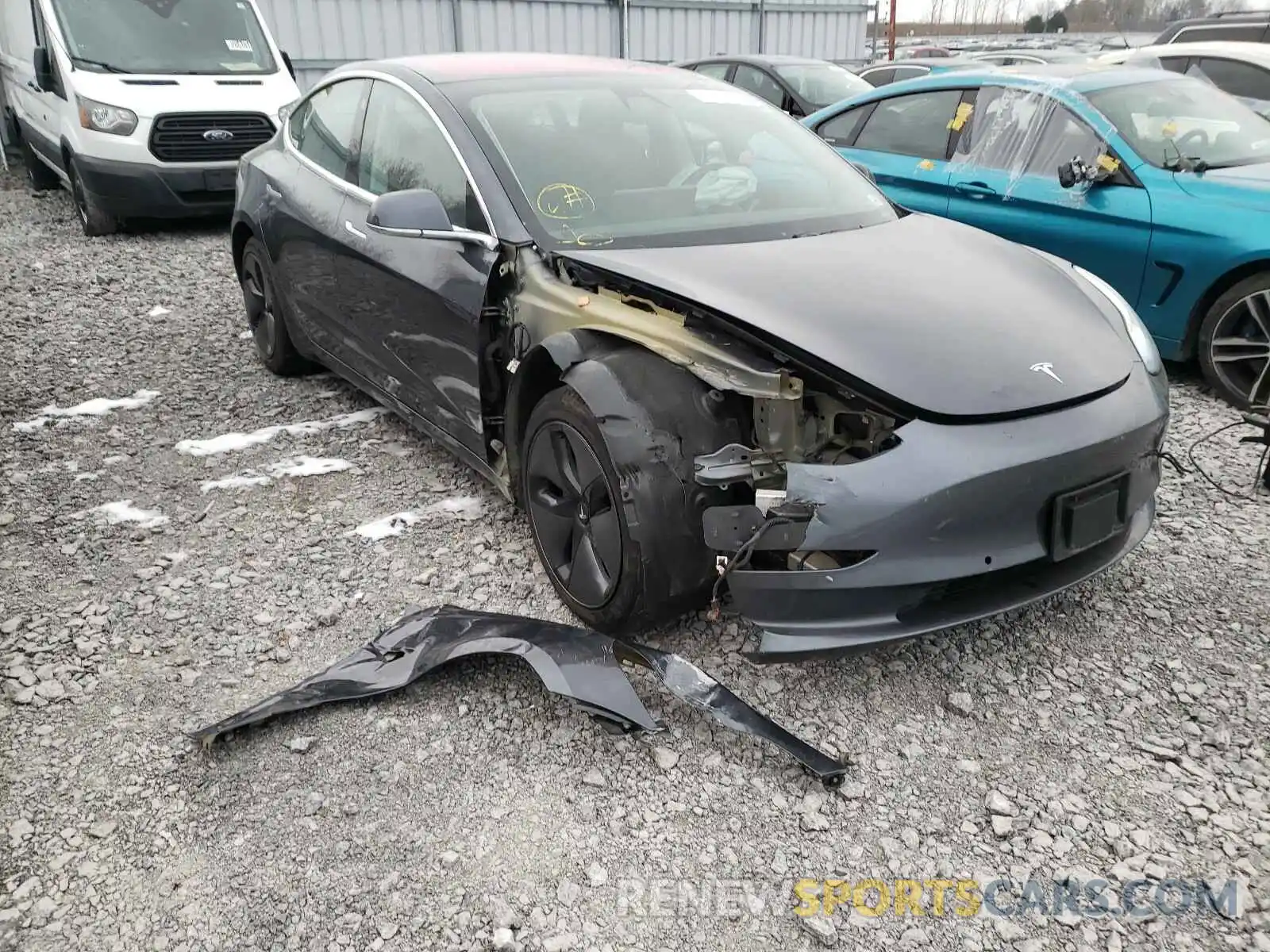 1 Photograph of a damaged car 5YJ3E1EB4KF214170 TESLA MODEL 3 2019