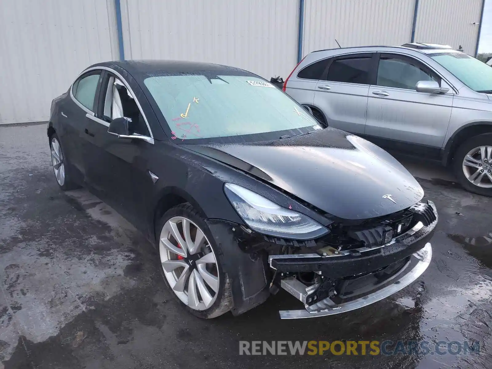 1 Photograph of a damaged car 5YJ3E1EB4KF237271 TESLA MODEL 3 2019