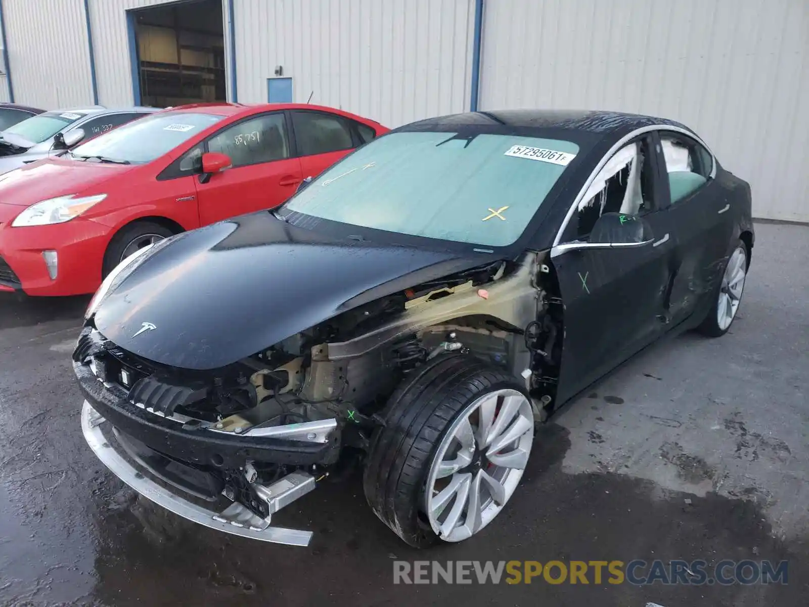 2 Photograph of a damaged car 5YJ3E1EB4KF237271 TESLA MODEL 3 2019