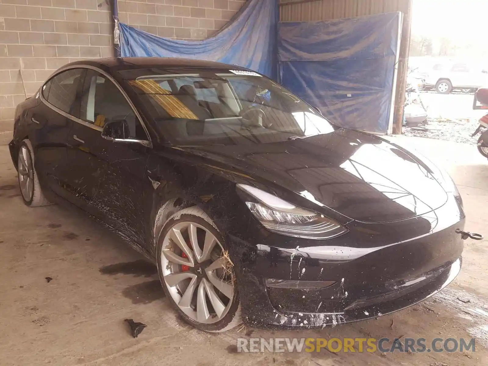 1 Photograph of a damaged car 5YJ3E1EB4KF237500 TESLA MODEL 3 2019