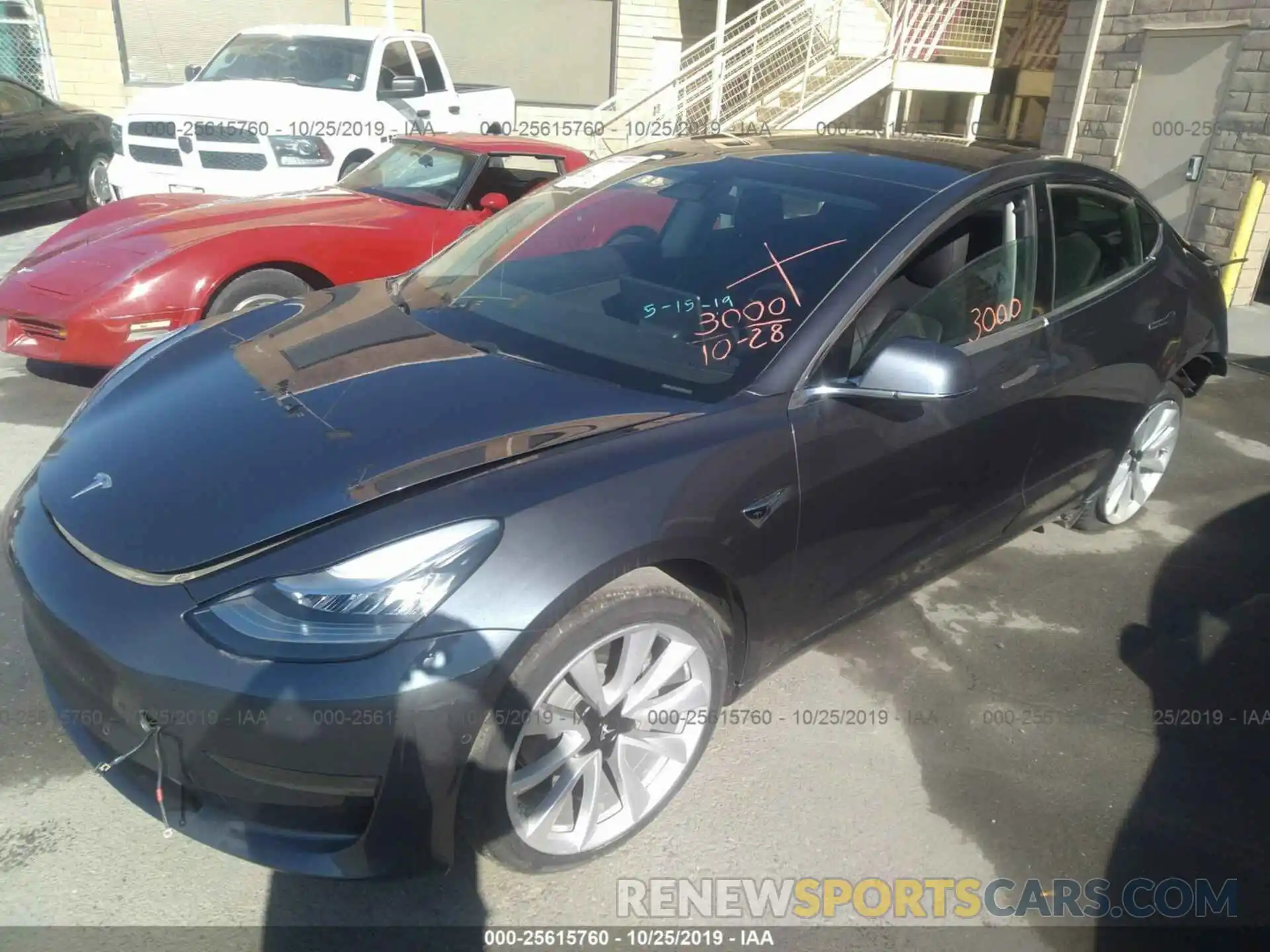 2 Photograph of a damaged car 5YJ3E1EB4KF364733 TESLA MODEL 3 2019