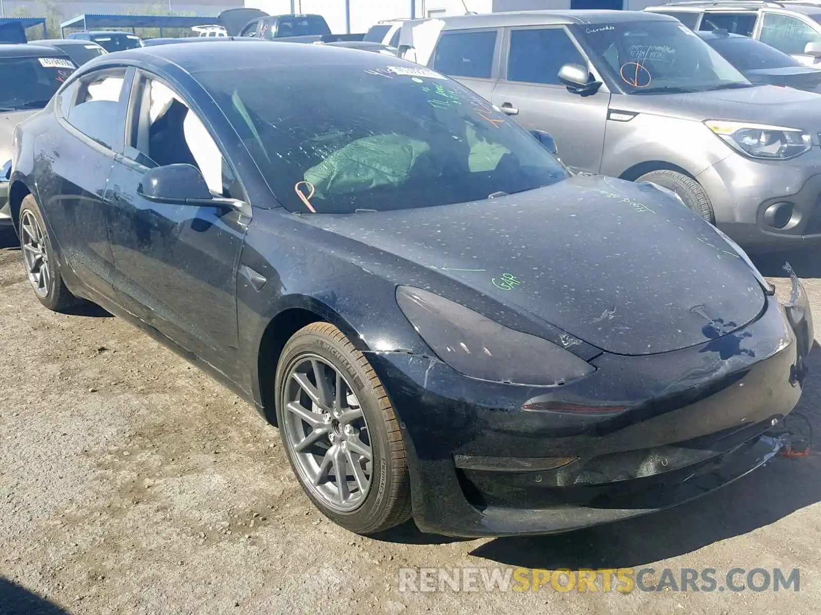 1 Photograph of a damaged car 5YJ3E1EB4KF384397 TESLA MODEL 3 2019