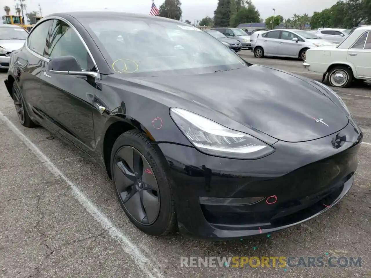 1 Photograph of a damaged car 5YJ3E1EB4KF384433 TESLA MODEL 3 2019