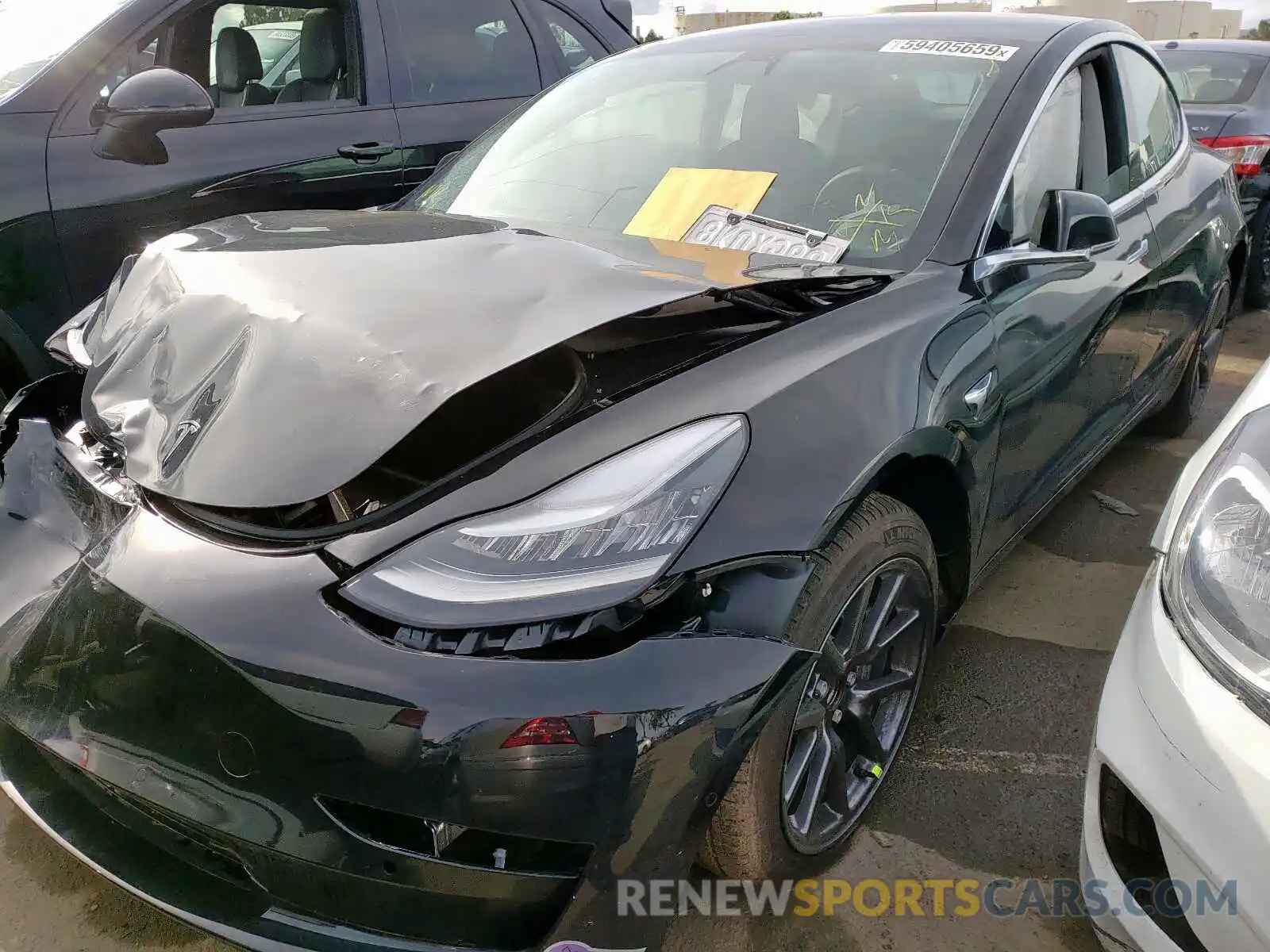 2 Photograph of a damaged car 5YJ3E1EB4KF385758 TESLA MODEL 3 2019