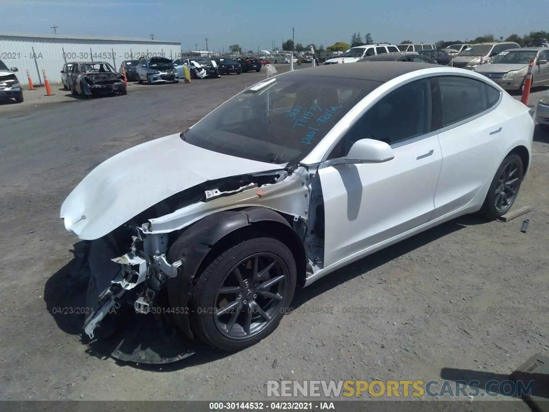 2 Photograph of a damaged car 5YJ3E1EB4KF388224 TESLA MODEL 3 2019