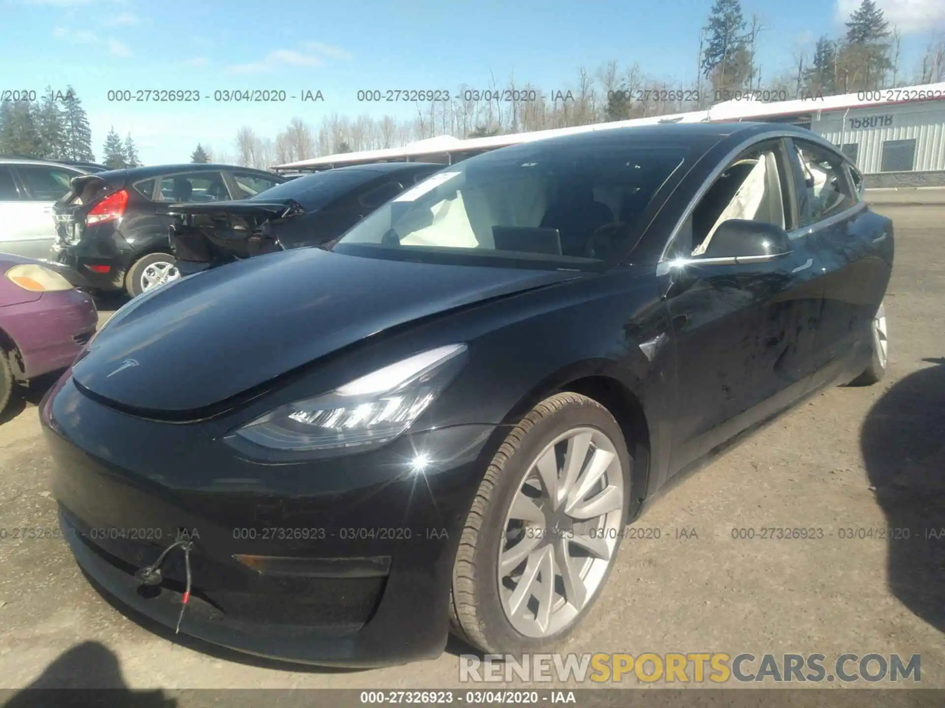 2 Photograph of a damaged car 5YJ3E1EB4KF388711 TESLA MODEL 3 2019