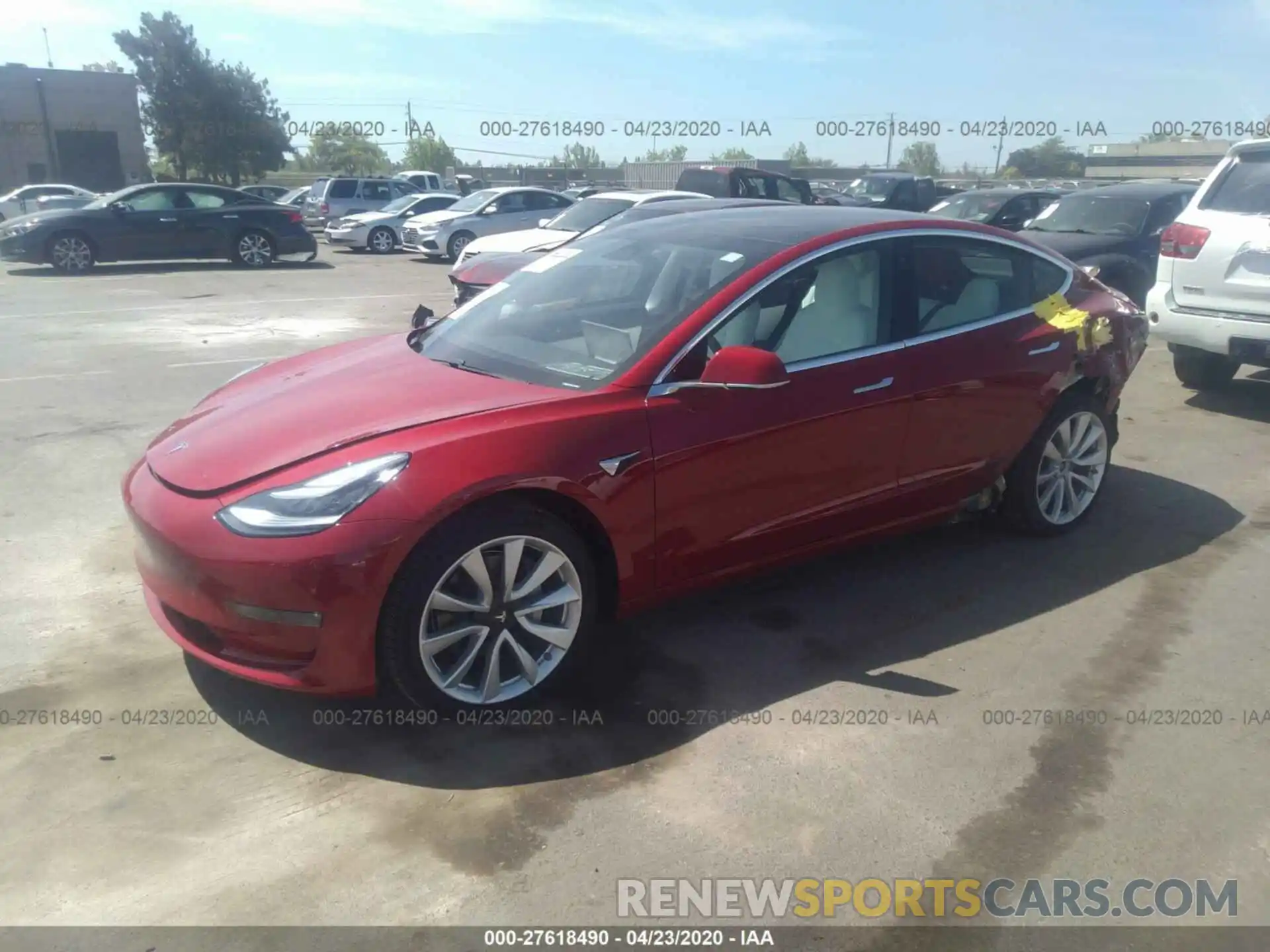 2 Photograph of a damaged car 5YJ3E1EB4KF391897 TESLA MODEL 3 2019