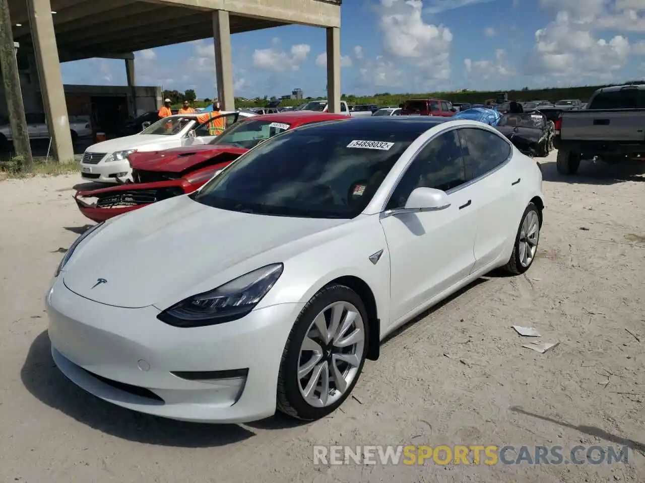 2 Photograph of a damaged car 5YJ3E1EB4KF392516 TESLA MODEL 3 2019