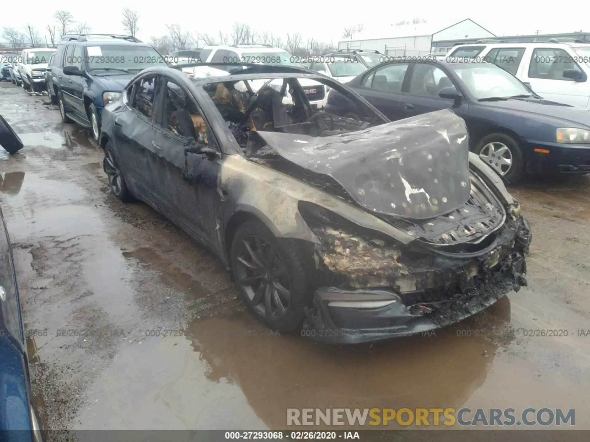 1 Photograph of a damaged car 5YJ3E1EB4KF392905 TESLA MODEL 3 2019