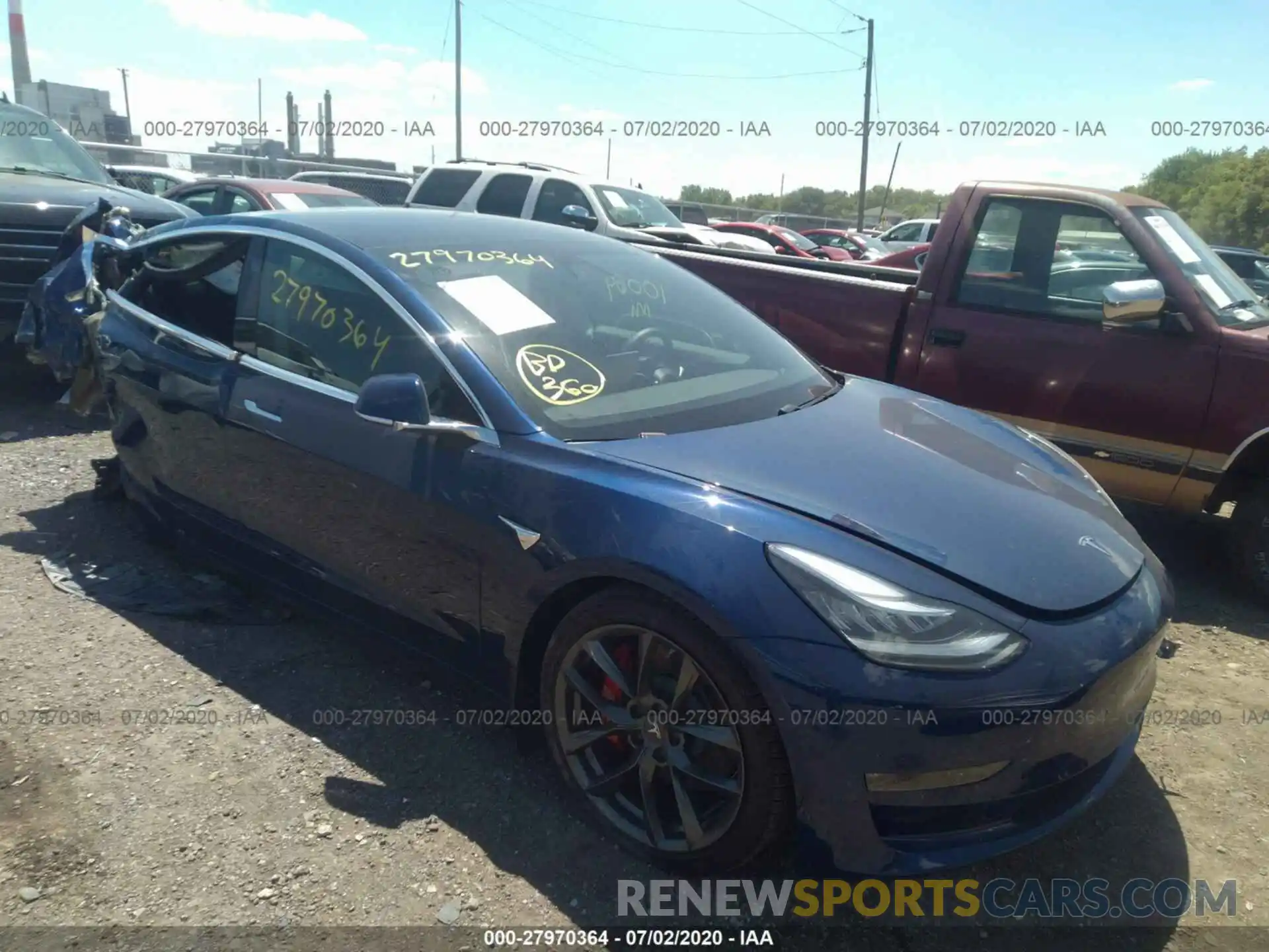 1 Фотография поврежденного автомобиля 5YJ3E1EB4KF393097 TESLA MODEL 3 2019