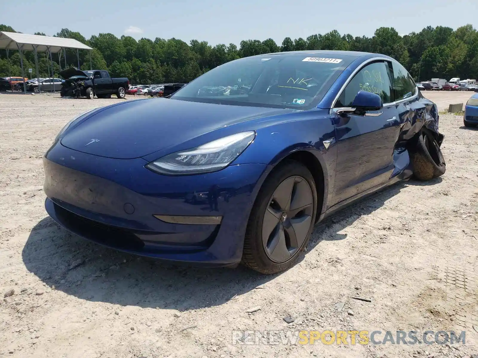 2 Photograph of a damaged car 5YJ3E1EB4KF408262 TESLA MODEL 3 2019