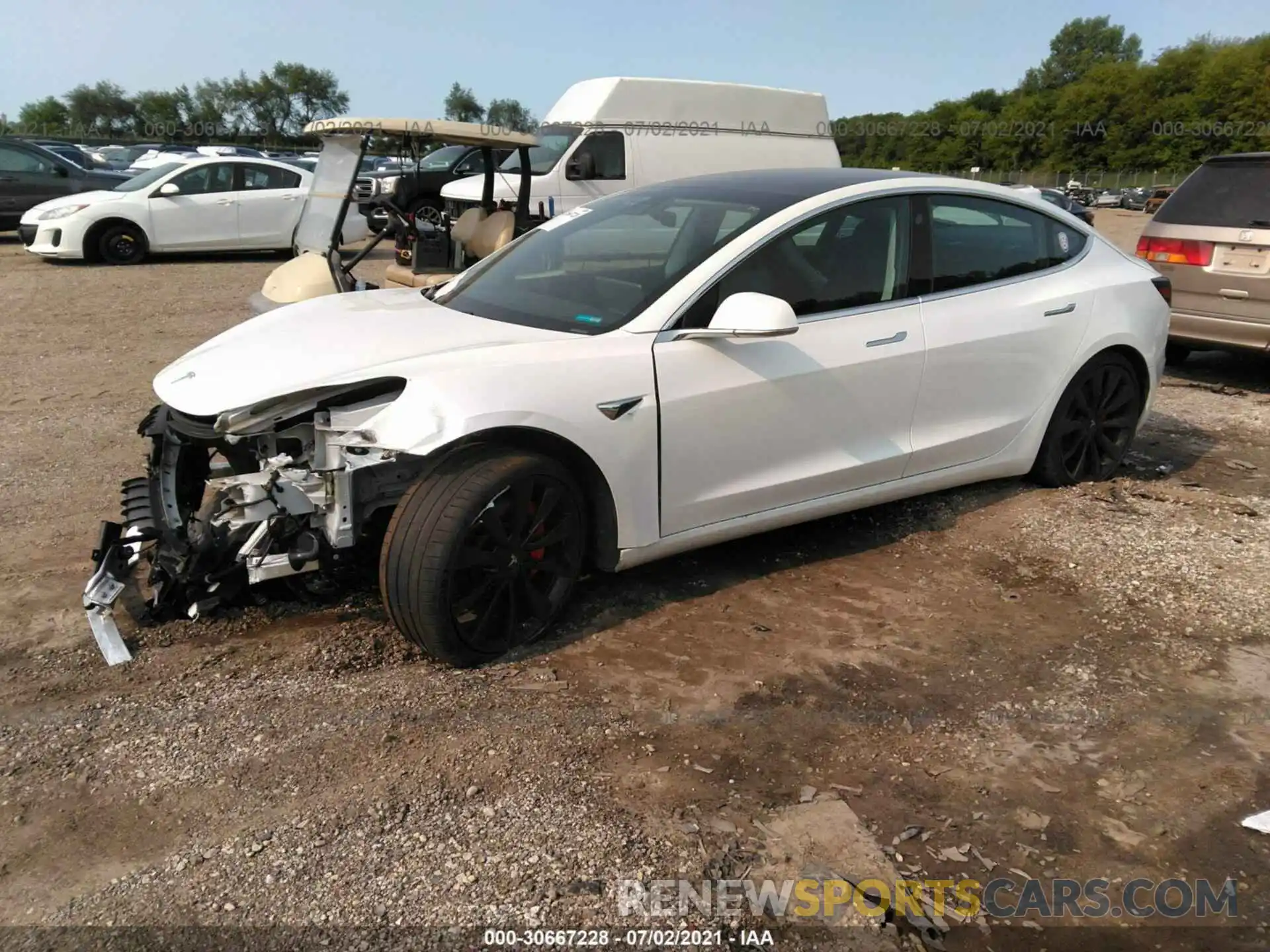 2 Photograph of a damaged car 5YJ3E1EB4KF419942 TESLA MODEL 3 2019