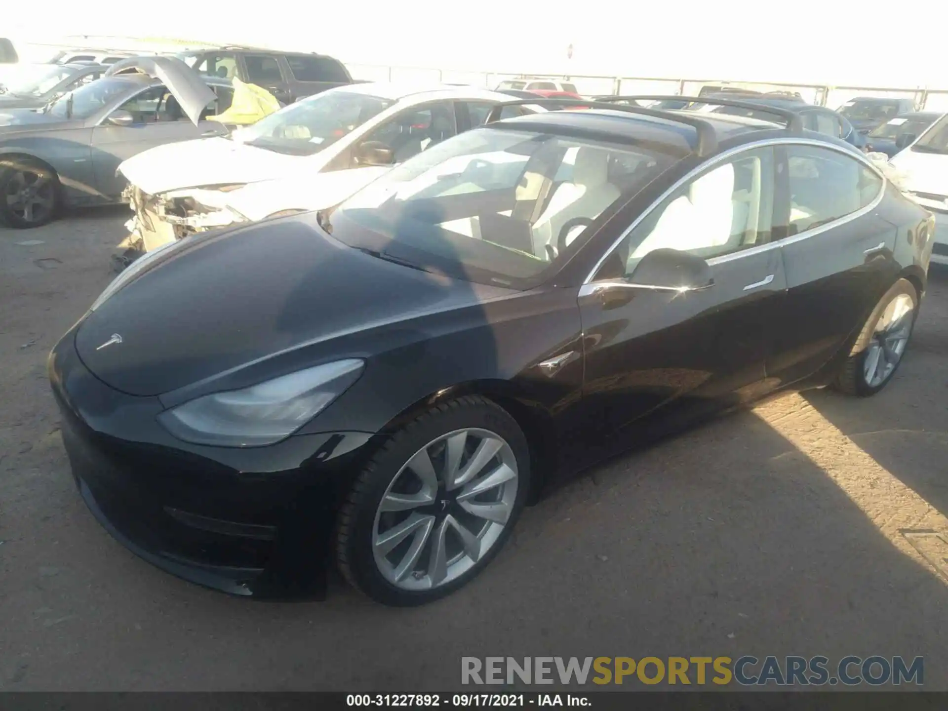 2 Photograph of a damaged car 5YJ3E1EB4KF421416 TESLA MODEL 3 2019