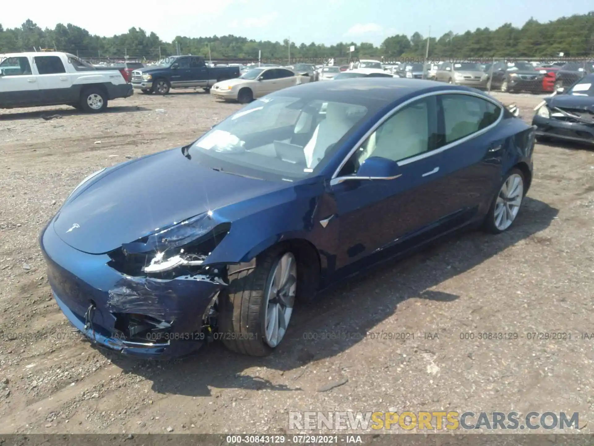 2 Photograph of a damaged car 5YJ3E1EB4KF422064 TESLA MODEL 3 2019