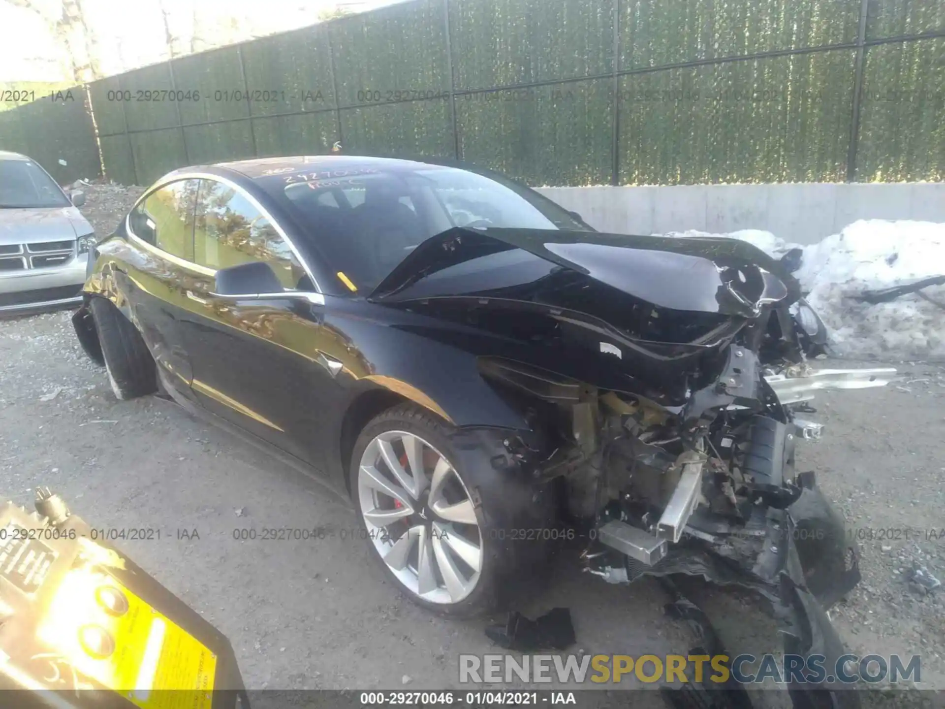 1 Photograph of a damaged car 5YJ3E1EB4KF425644 TESLA MODEL 3 2019