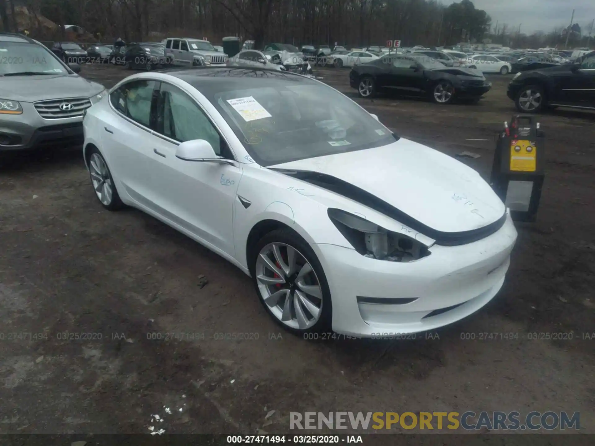 1 Photograph of a damaged car 5YJ3E1EB4KF427877 TESLA MODEL 3 2019