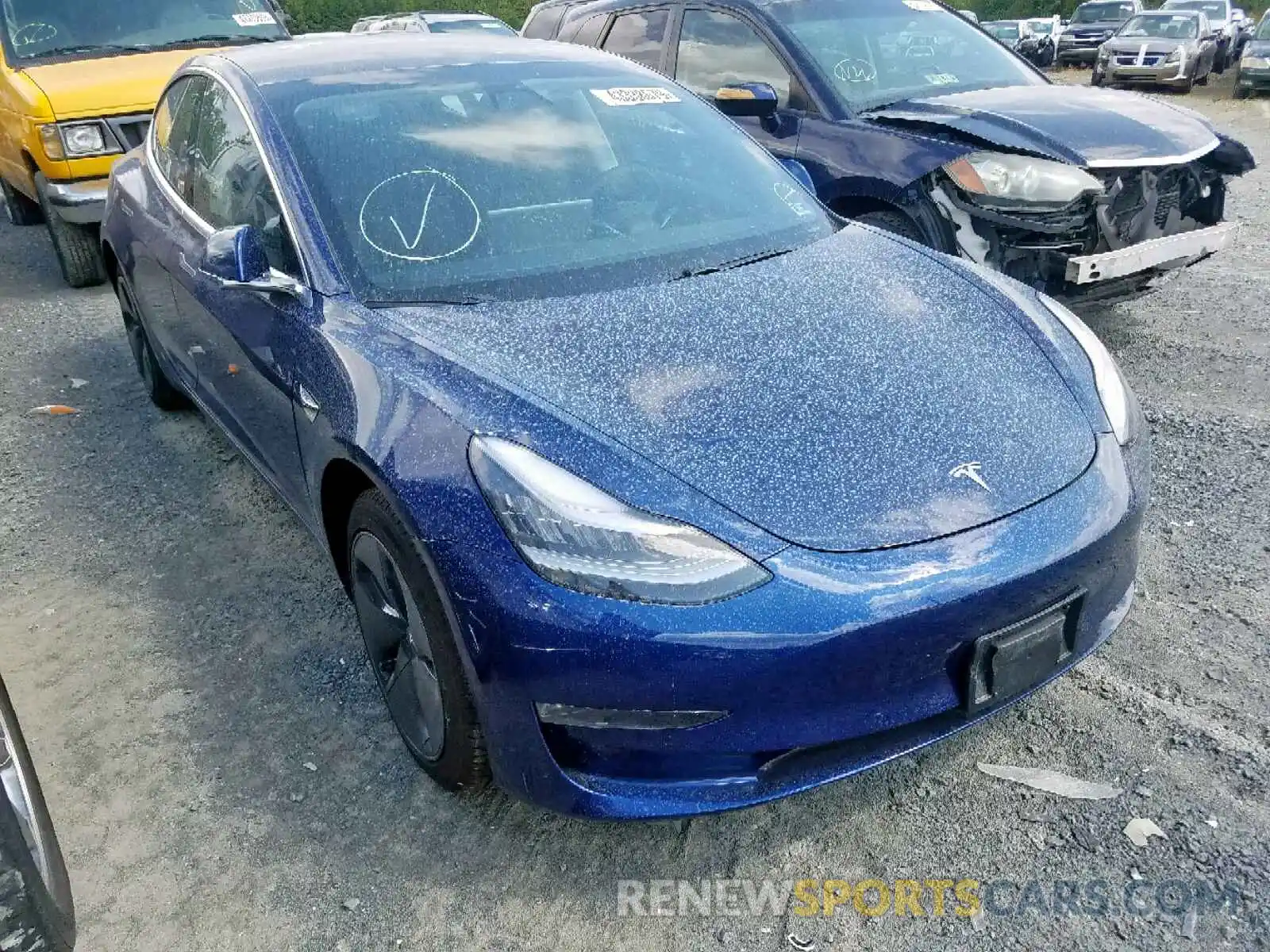 1 Photograph of a damaged car 5YJ3E1EB4KF433050 TESLA MODEL 3 2019