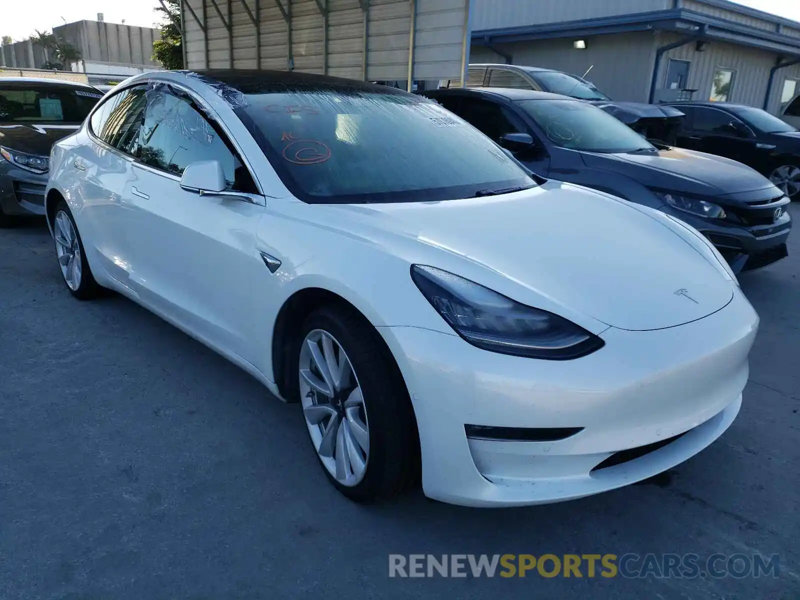 1 Photograph of a damaged car 5YJ3E1EB4KF437518 TESLA MODEL 3 2019