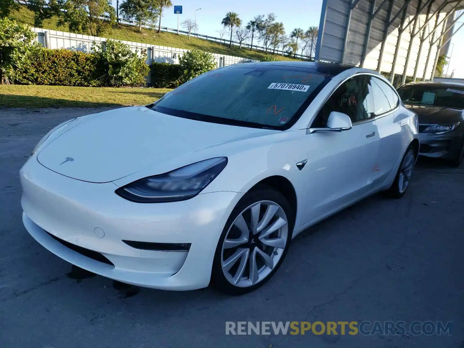 2 Photograph of a damaged car 5YJ3E1EB4KF437518 TESLA MODEL 3 2019