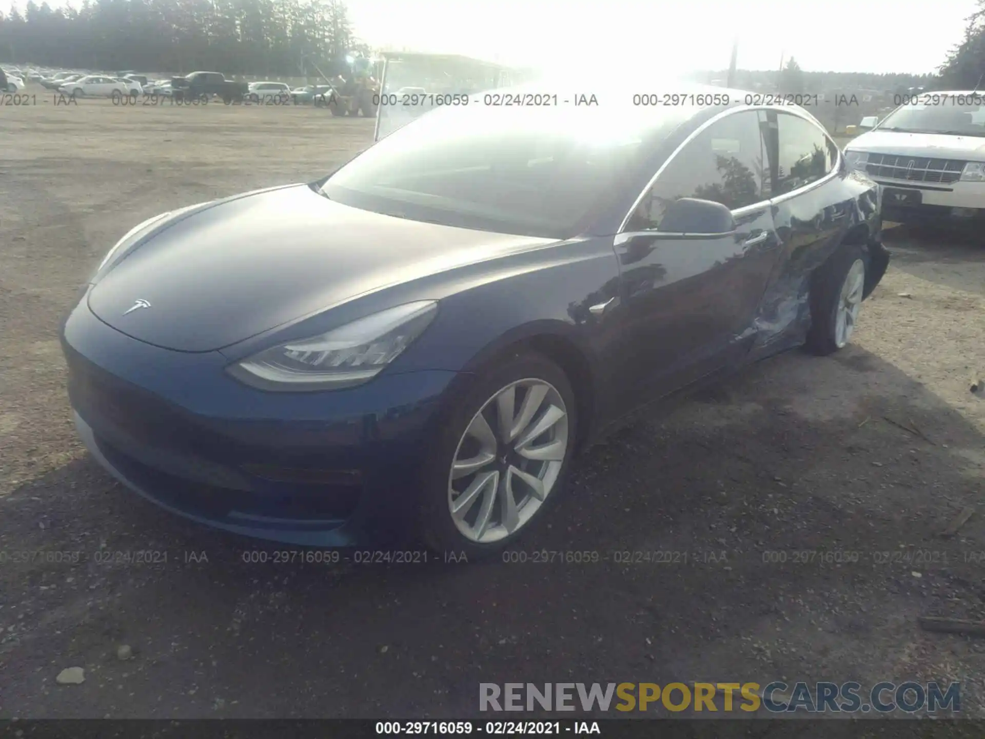 2 Photograph of a damaged car 5YJ3E1EB4KF437664 TESLA MODEL 3 2019