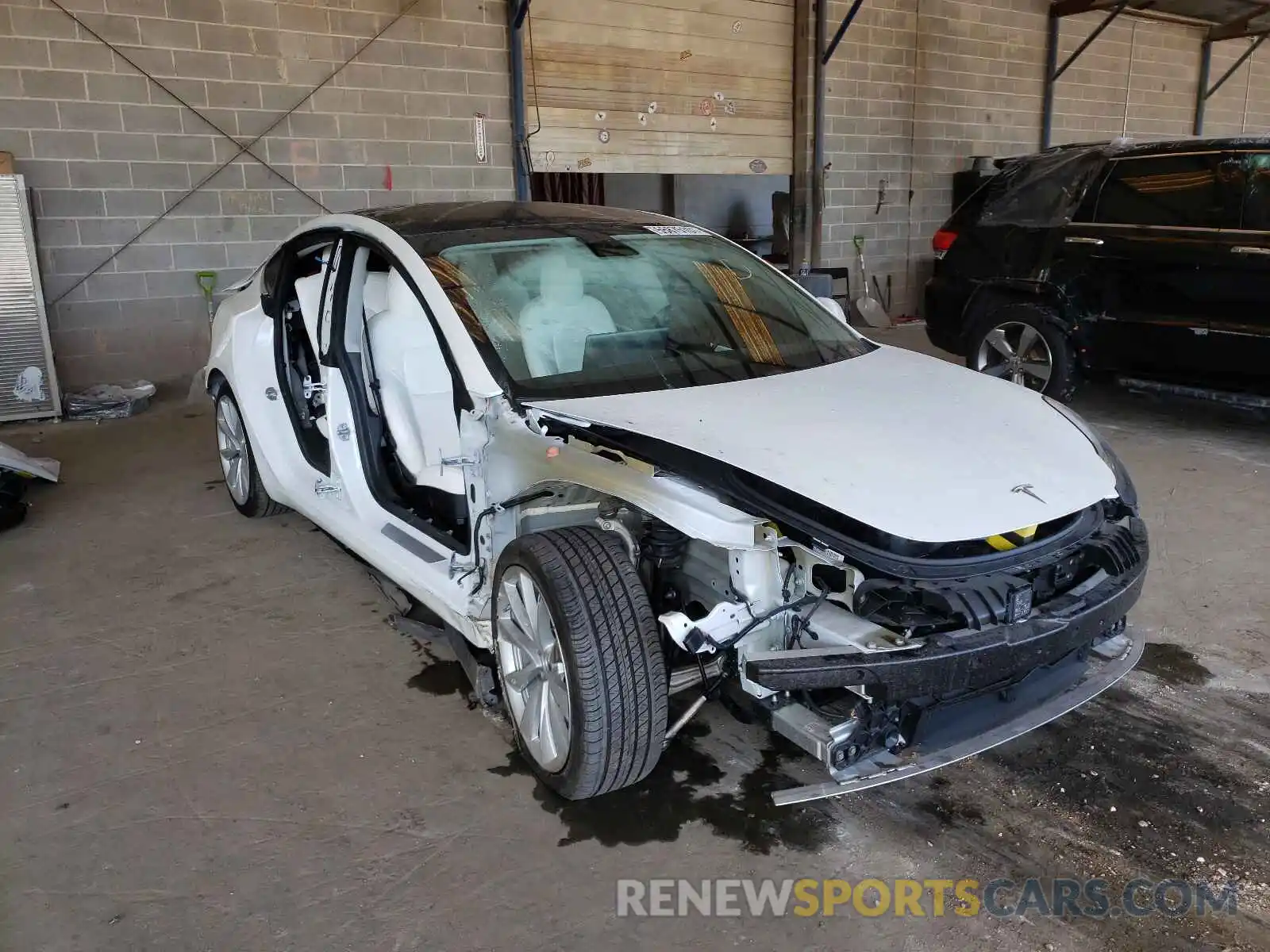 1 Photograph of a damaged car 5YJ3E1EB4KF437857 TESLA MODEL 3 2019