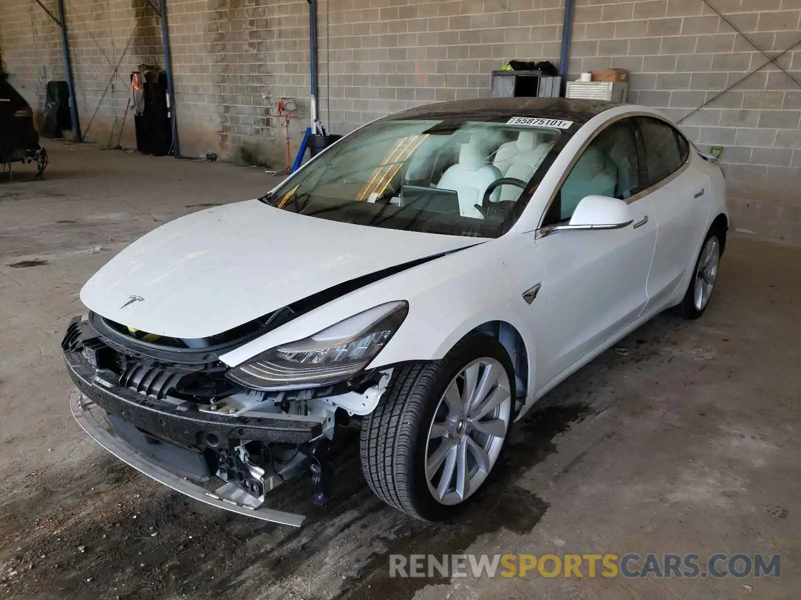 2 Photograph of a damaged car 5YJ3E1EB4KF437857 TESLA MODEL 3 2019