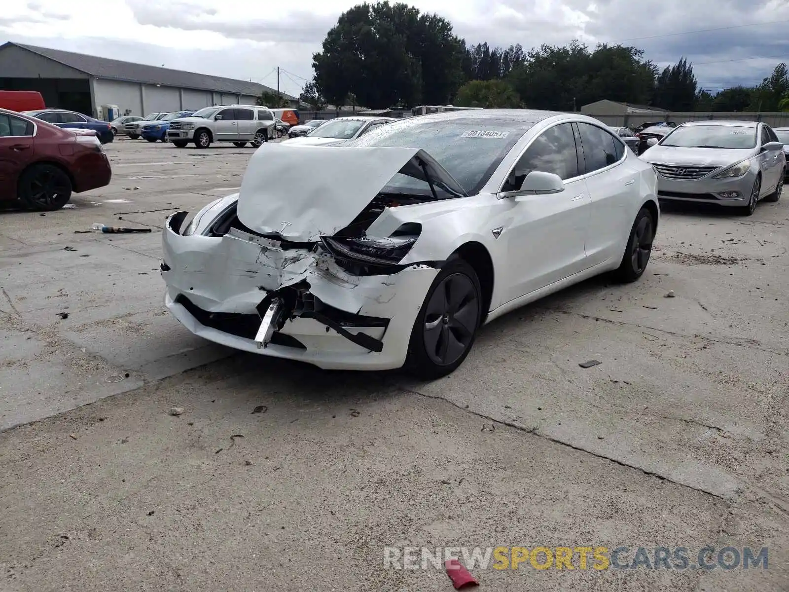 2 Photograph of a damaged car 5YJ3E1EB4KF441875 TESLA MODEL 3 2019