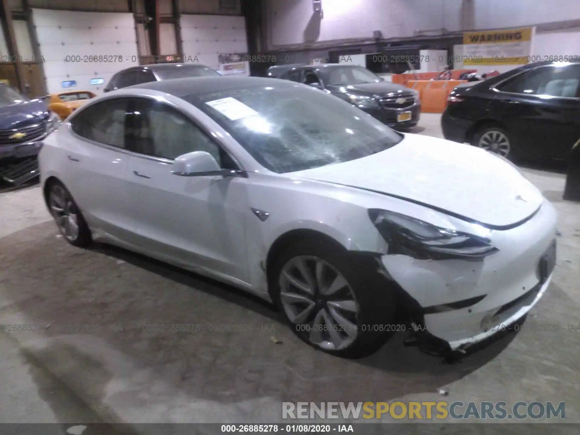 1 Photograph of a damaged car 5YJ3E1EB4KF442427 TESLA MODEL 3 2019