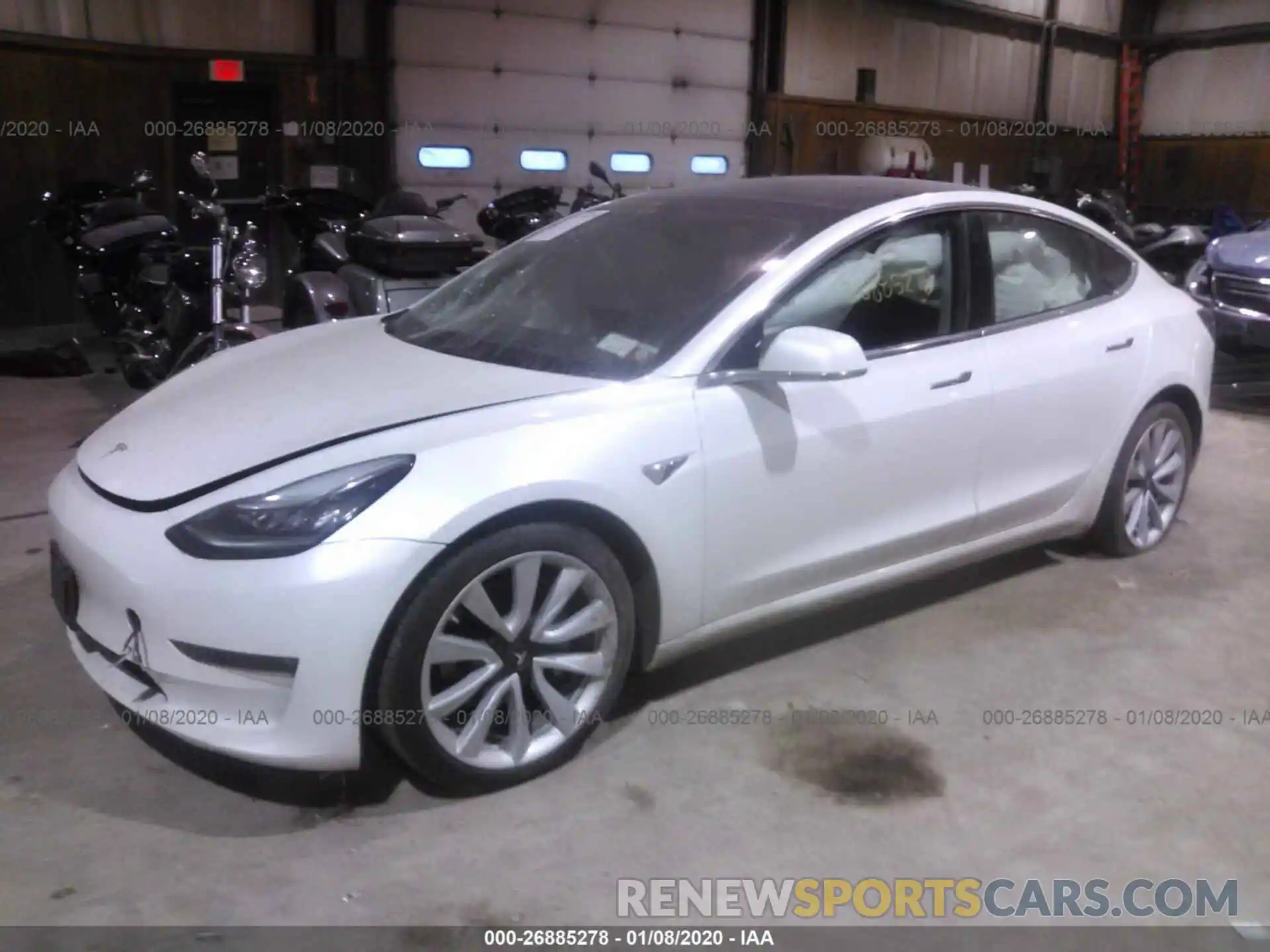 2 Photograph of a damaged car 5YJ3E1EB4KF442427 TESLA MODEL 3 2019