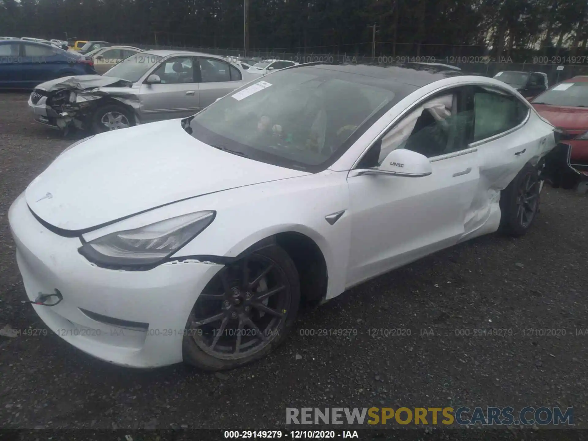 2 Photograph of a damaged car 5YJ3E1EB4KF453217 TESLA MODEL 3 2019