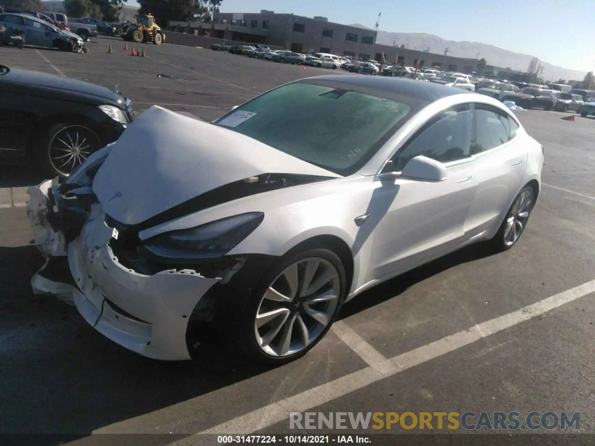 2 Photograph of a damaged car 5YJ3E1EB4KF469675 TESLA MODEL 3 2019