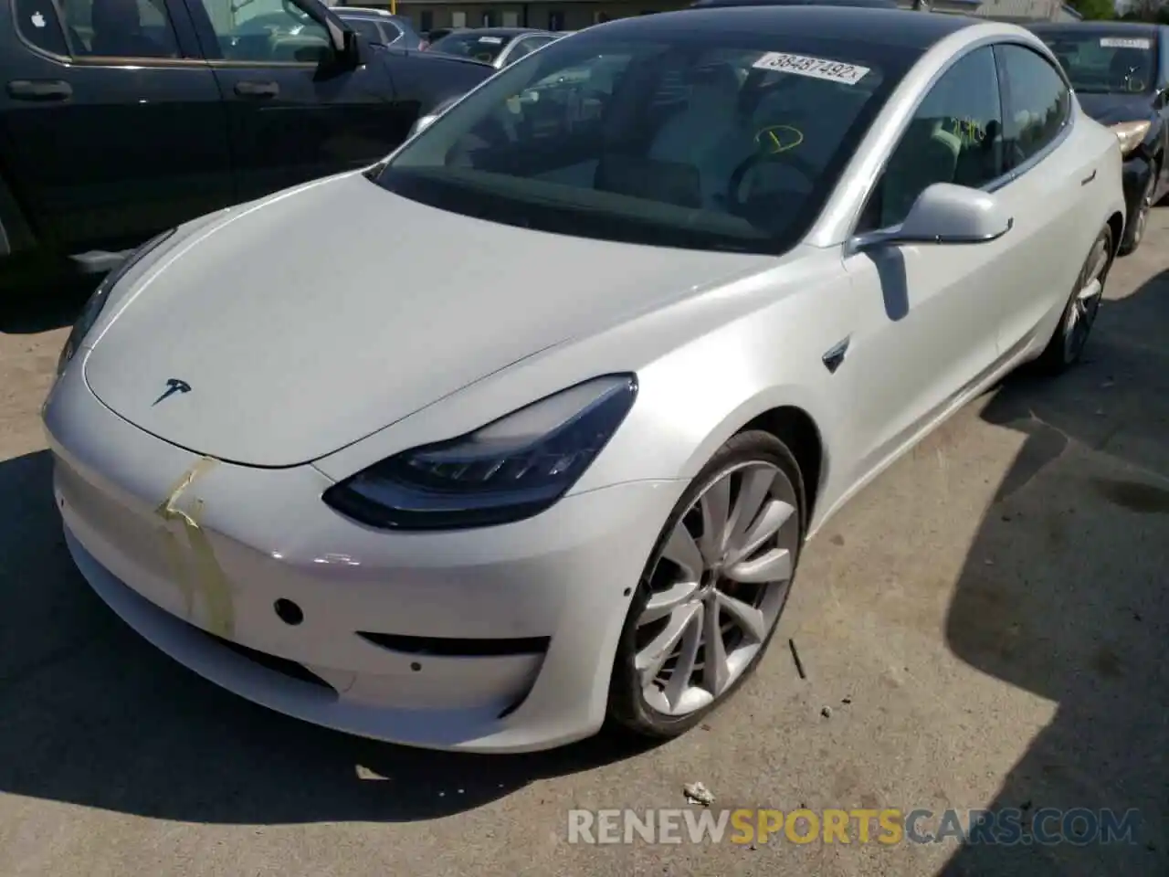 2 Photograph of a damaged car 5YJ3E1EB4KF487349 TESLA MODEL 3 2019