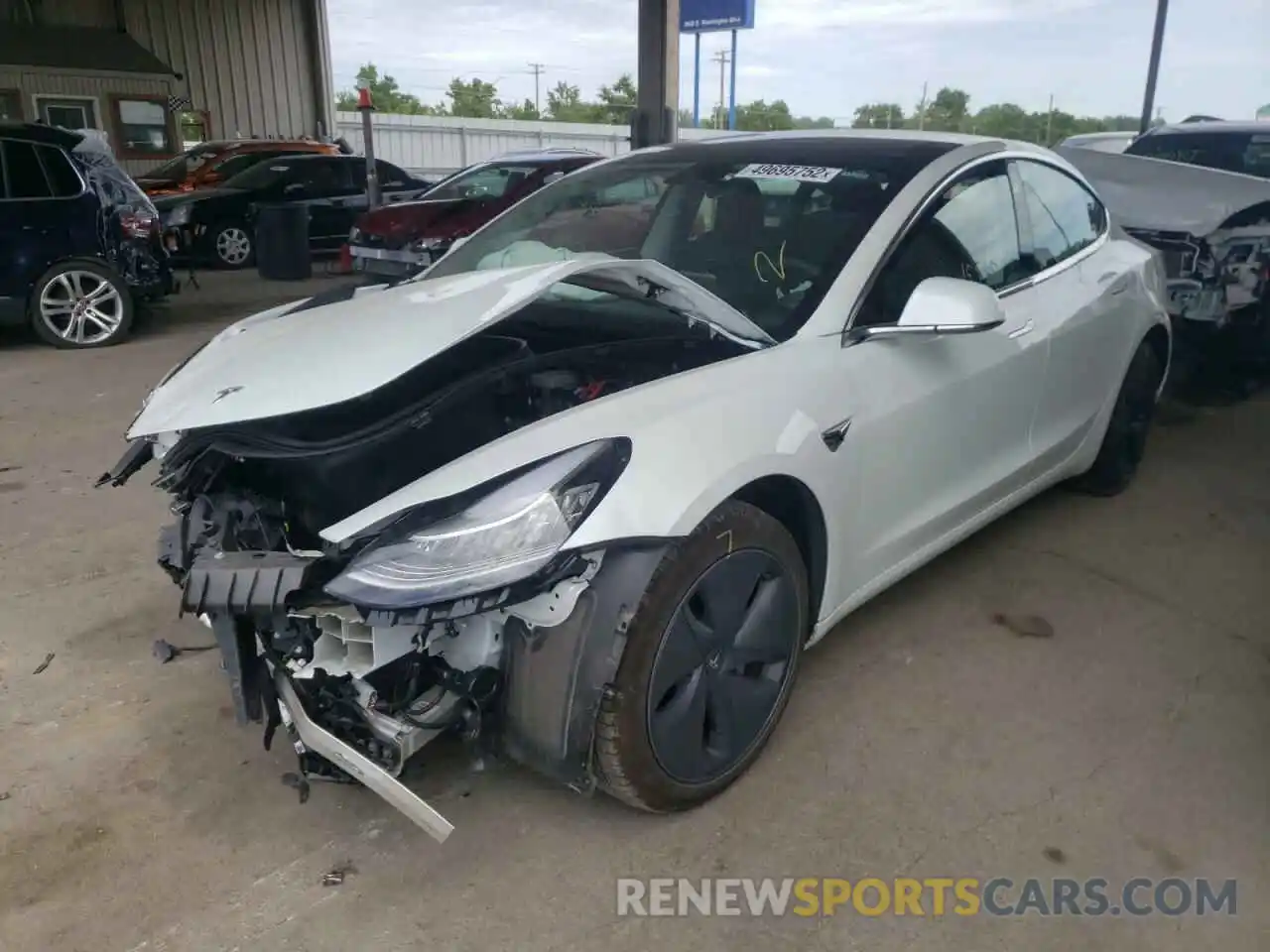 2 Photograph of a damaged car 5YJ3E1EB4KF493605 TESLA MODEL 3 2019