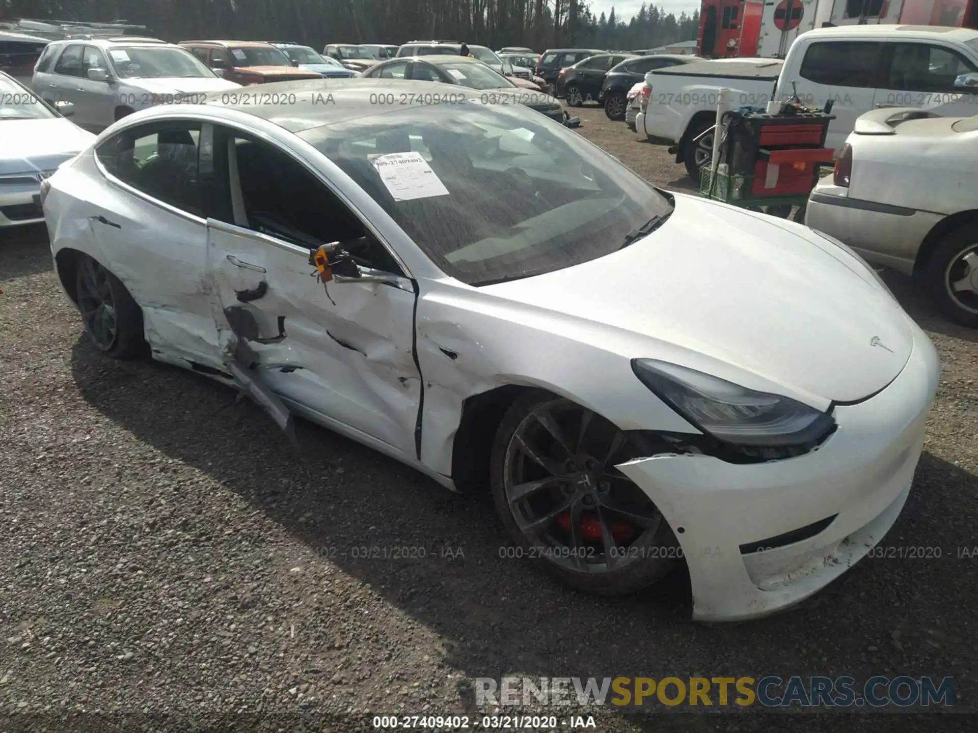 1 Photograph of a damaged car 5YJ3E1EB4KF514128 TESLA MODEL 3 2019