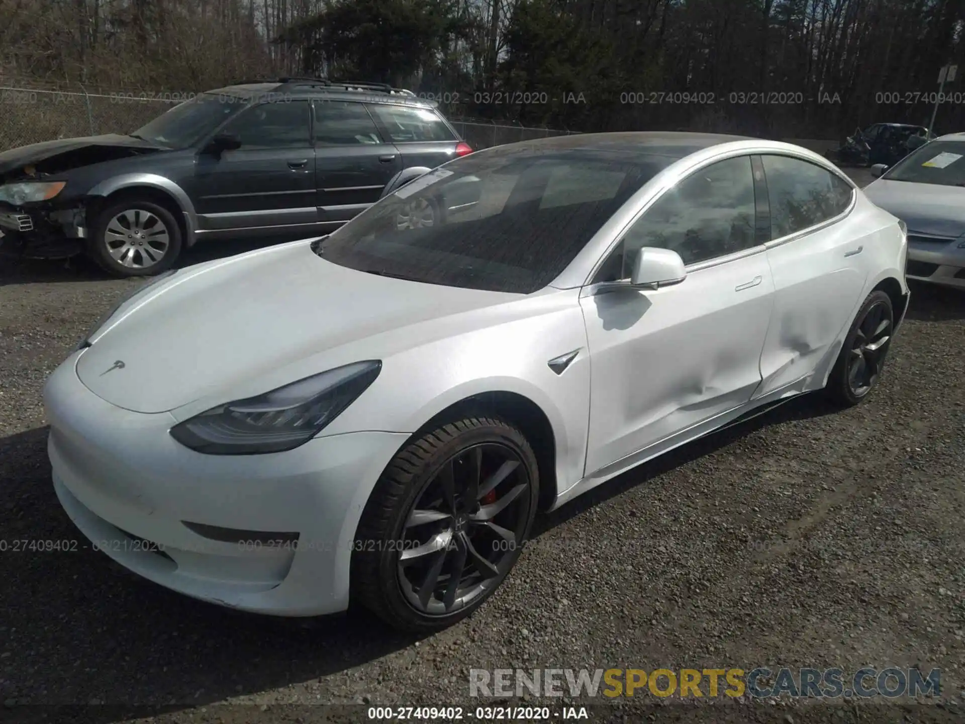 2 Photograph of a damaged car 5YJ3E1EB4KF514128 TESLA MODEL 3 2019