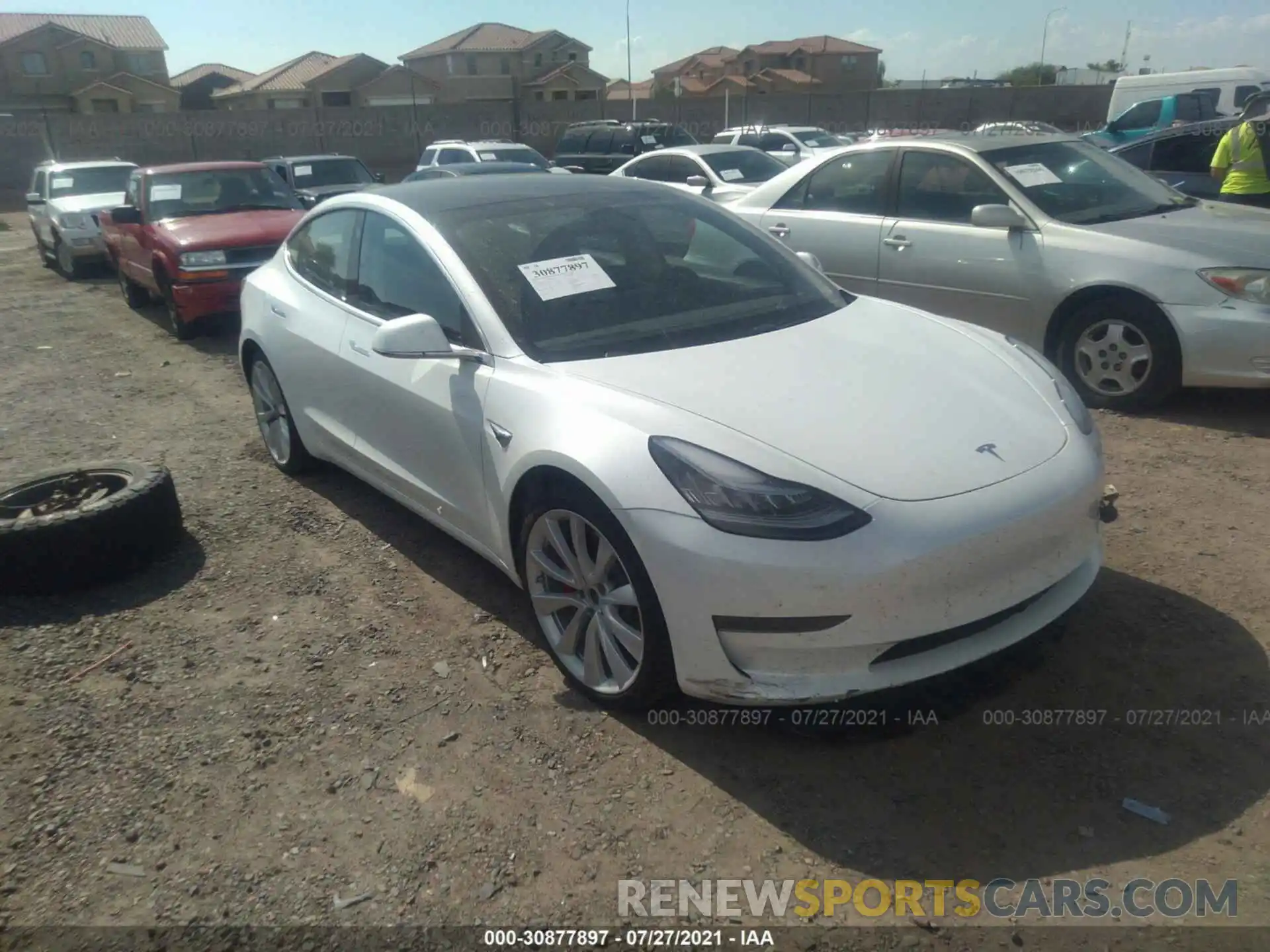 1 Photograph of a damaged car 5YJ3E1EB4KF514226 TESLA MODEL 3 2019