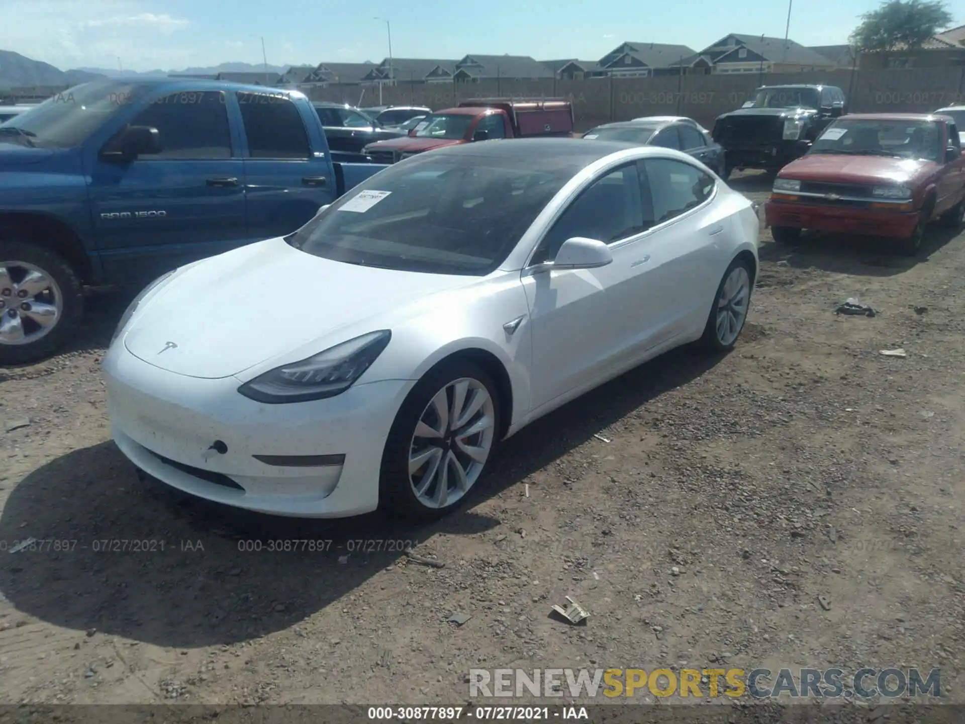 2 Photograph of a damaged car 5YJ3E1EB4KF514226 TESLA MODEL 3 2019