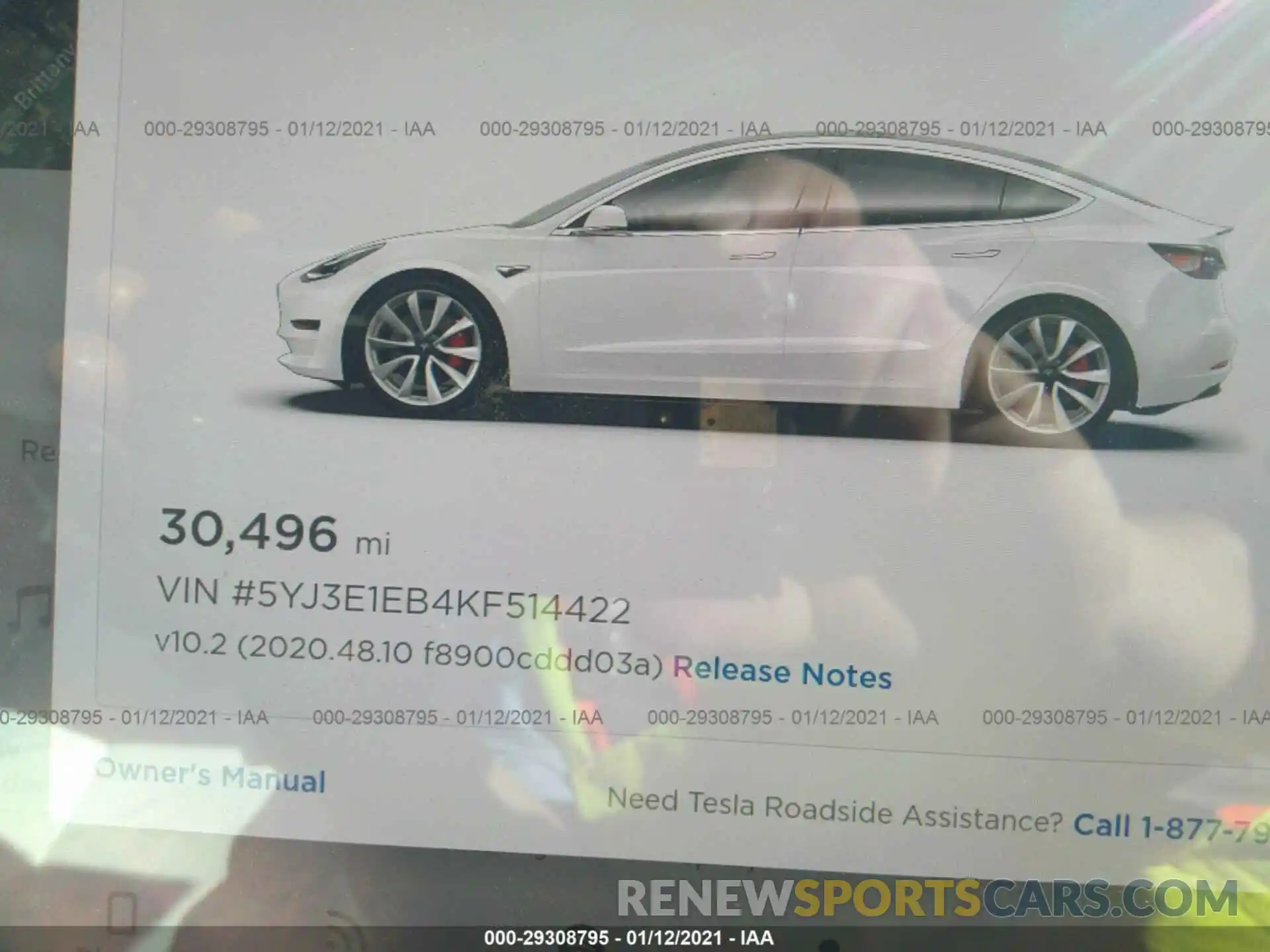 7 Photograph of a damaged car 5YJ3E1EB4KF514422 TESLA MODEL 3 2019