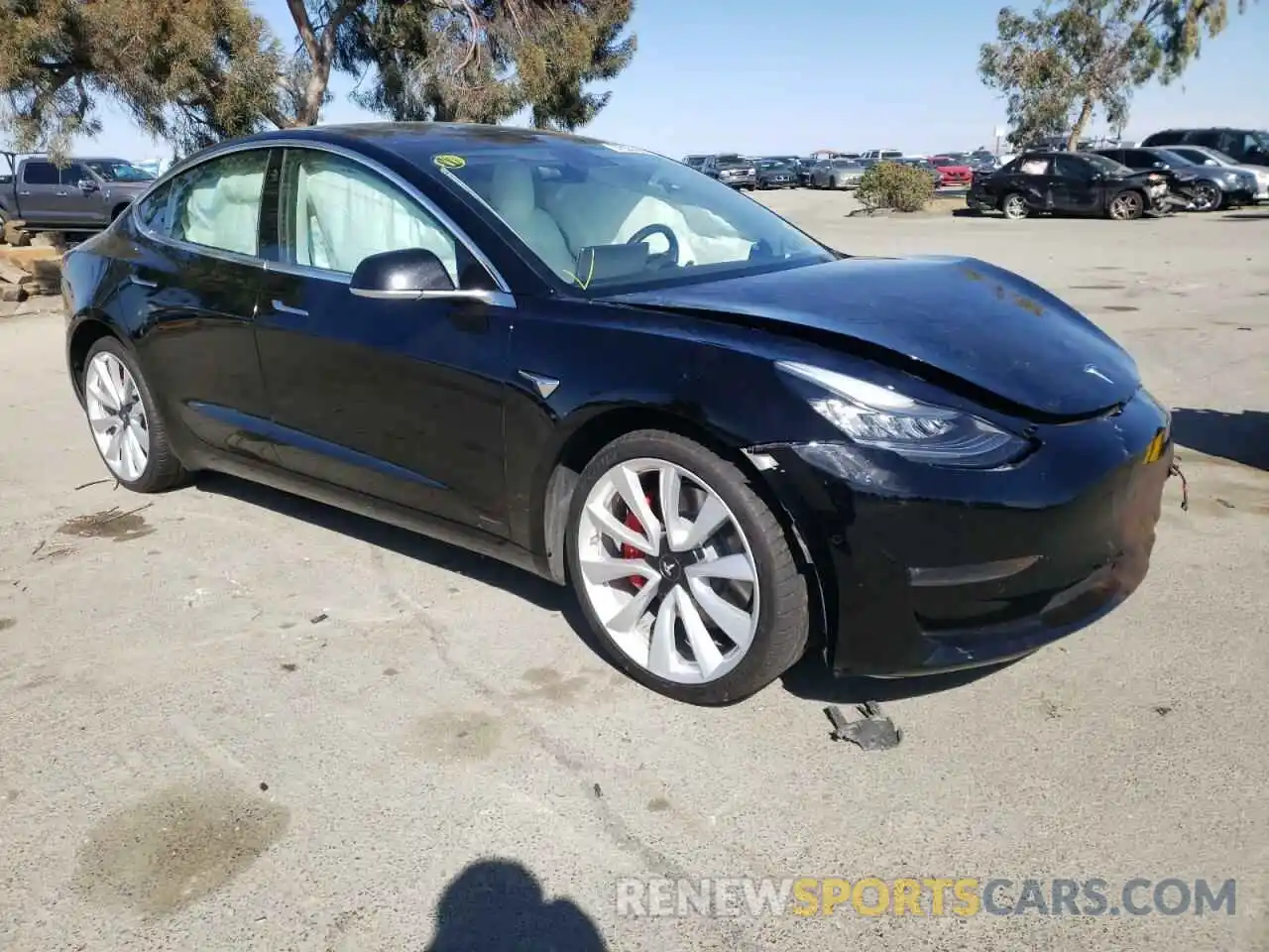 1 Photograph of a damaged car 5YJ3E1EB4KF514548 TESLA MODEL 3 2019