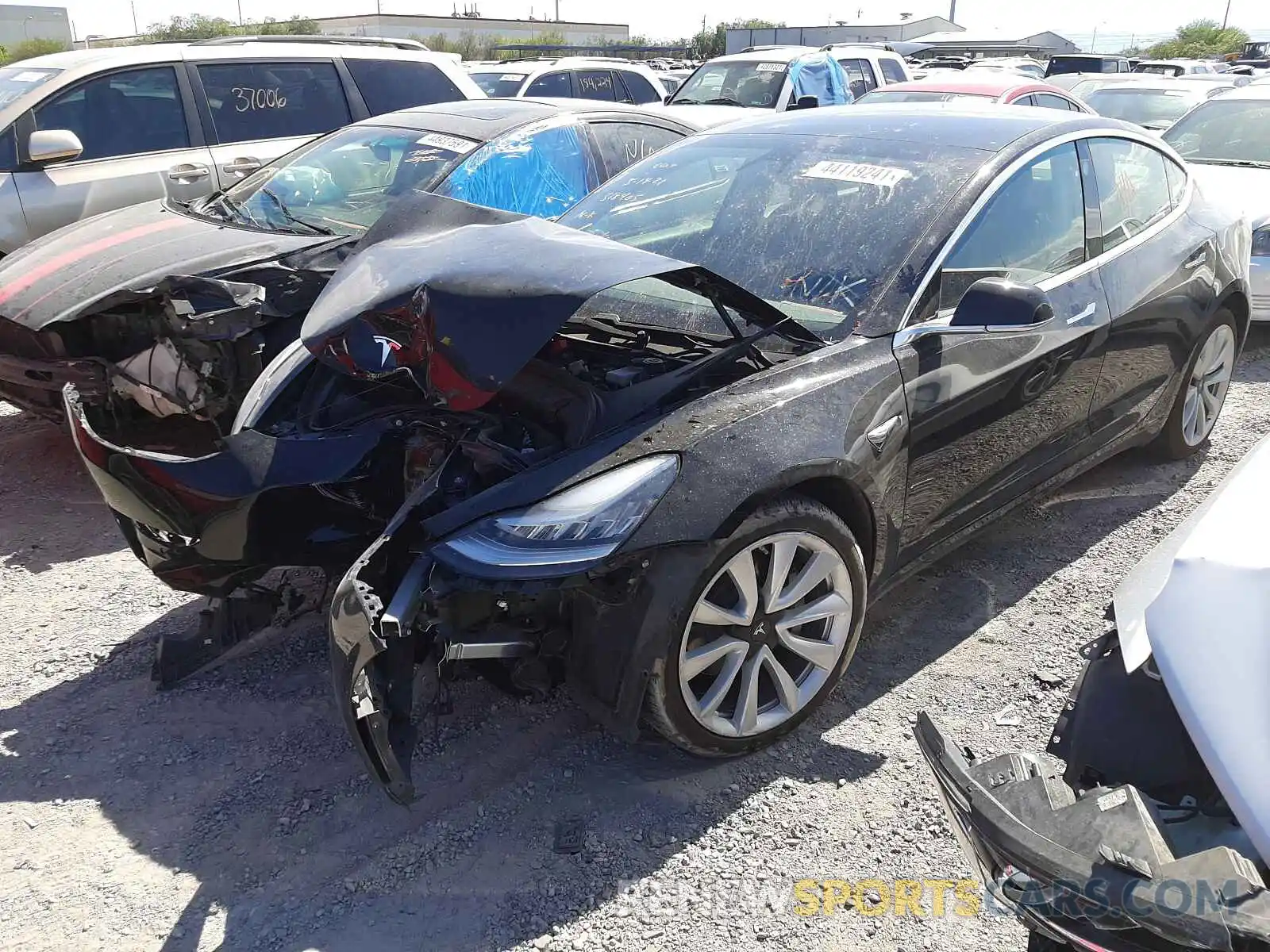 2 Photograph of a damaged car 5YJ3E1EB4KF543127 TESLA MODEL 3 2019