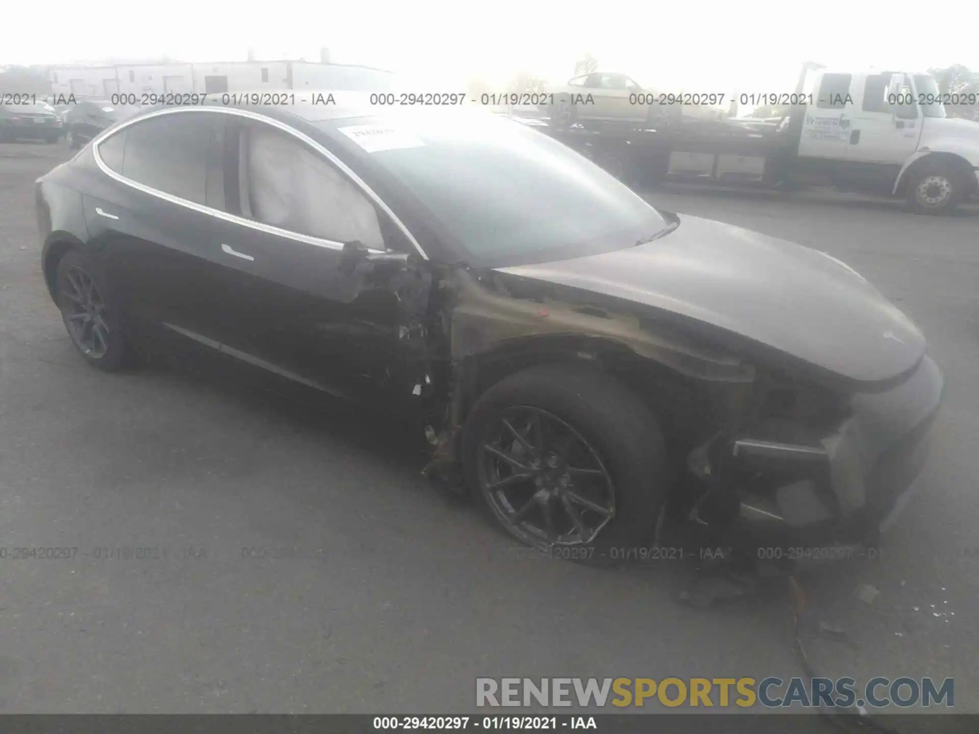 1 Photograph of a damaged car 5YJ3E1EB5KF191238 TESLA MODEL 3 2019