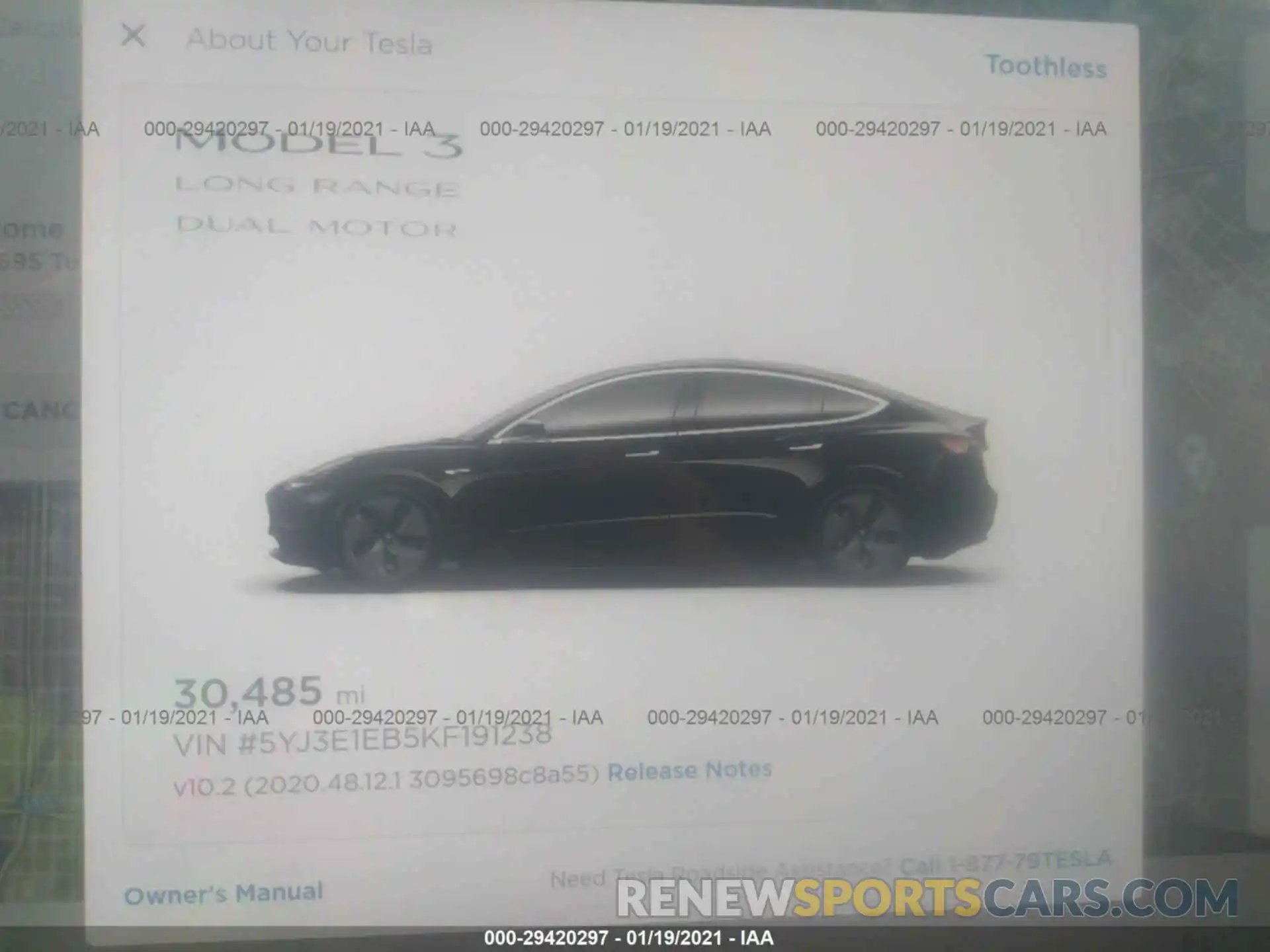 7 Photograph of a damaged car 5YJ3E1EB5KF191238 TESLA MODEL 3 2019