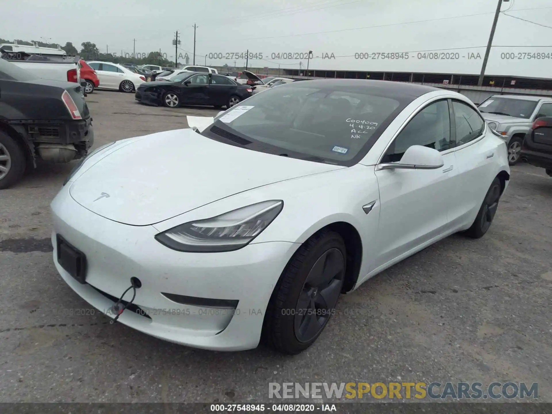 2 Photograph of a damaged car 5YJ3E1EB5KF191532 TESLA MODEL 3 2019