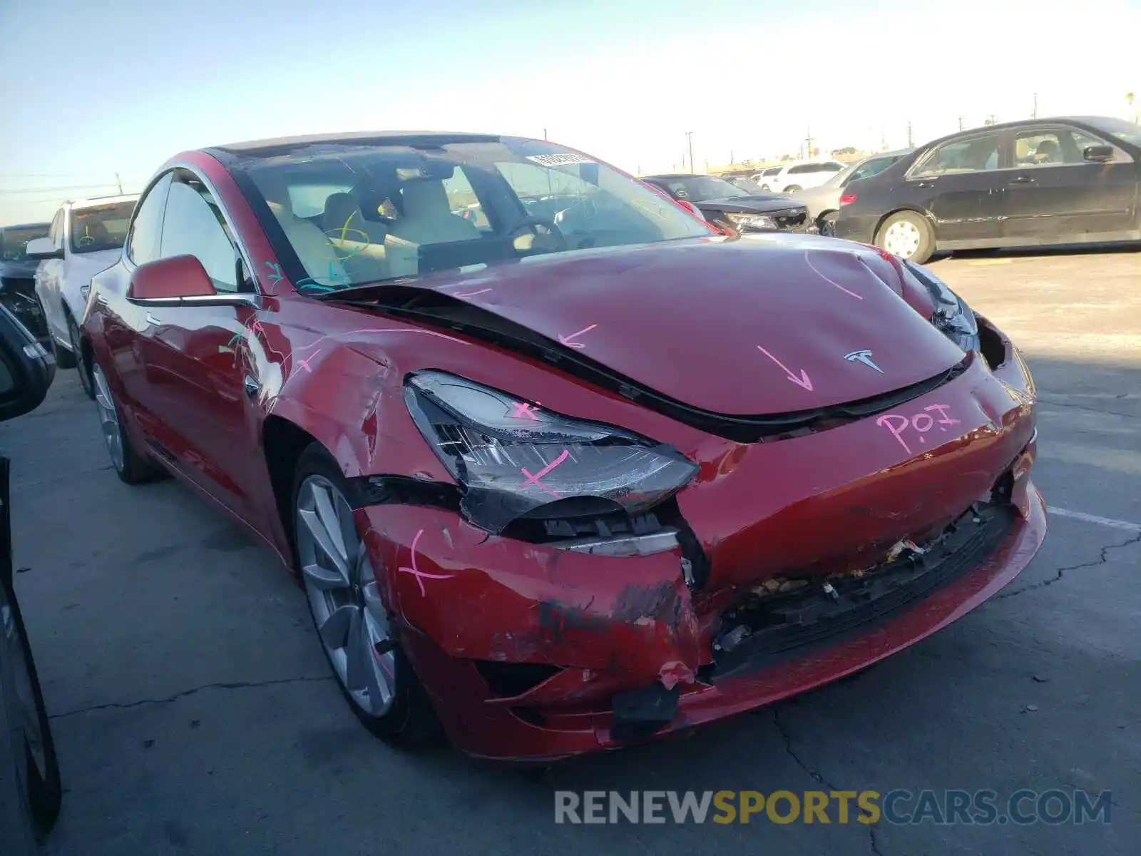 1 Photograph of a damaged car 5YJ3E1EB5KF192650 TESLA MODEL 3 2019