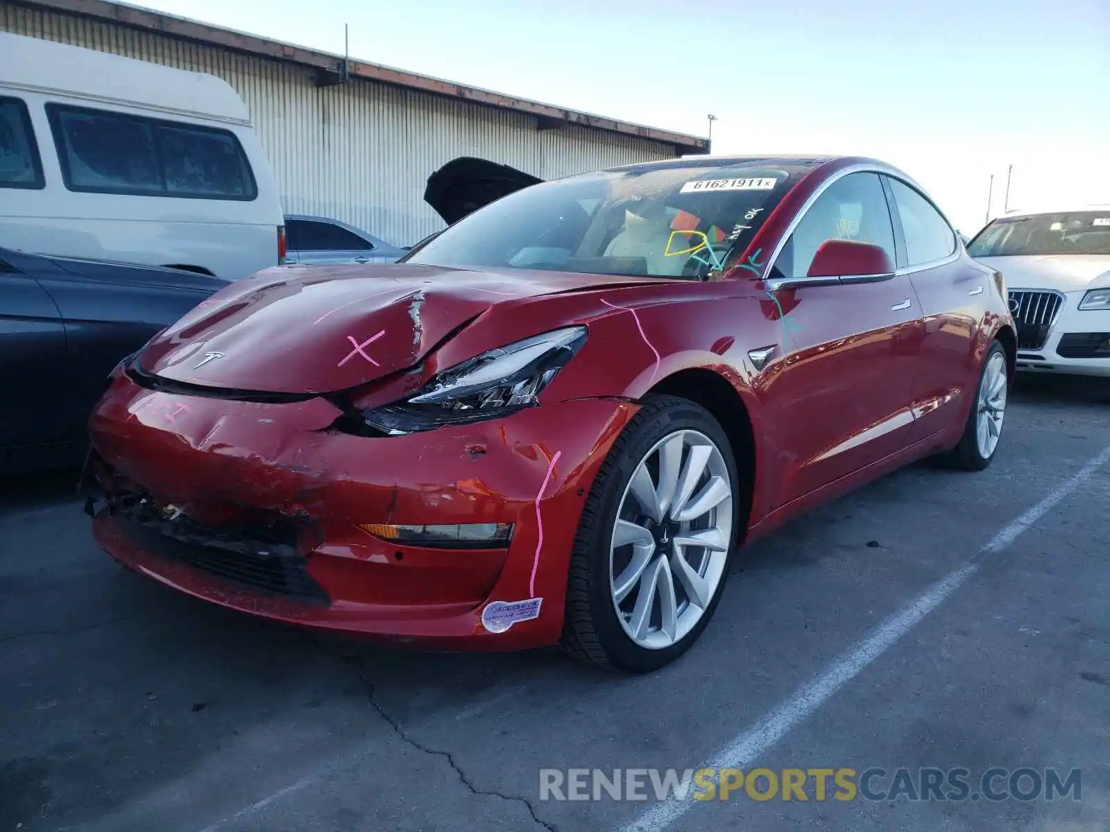 2 Photograph of a damaged car 5YJ3E1EB5KF192650 TESLA MODEL 3 2019