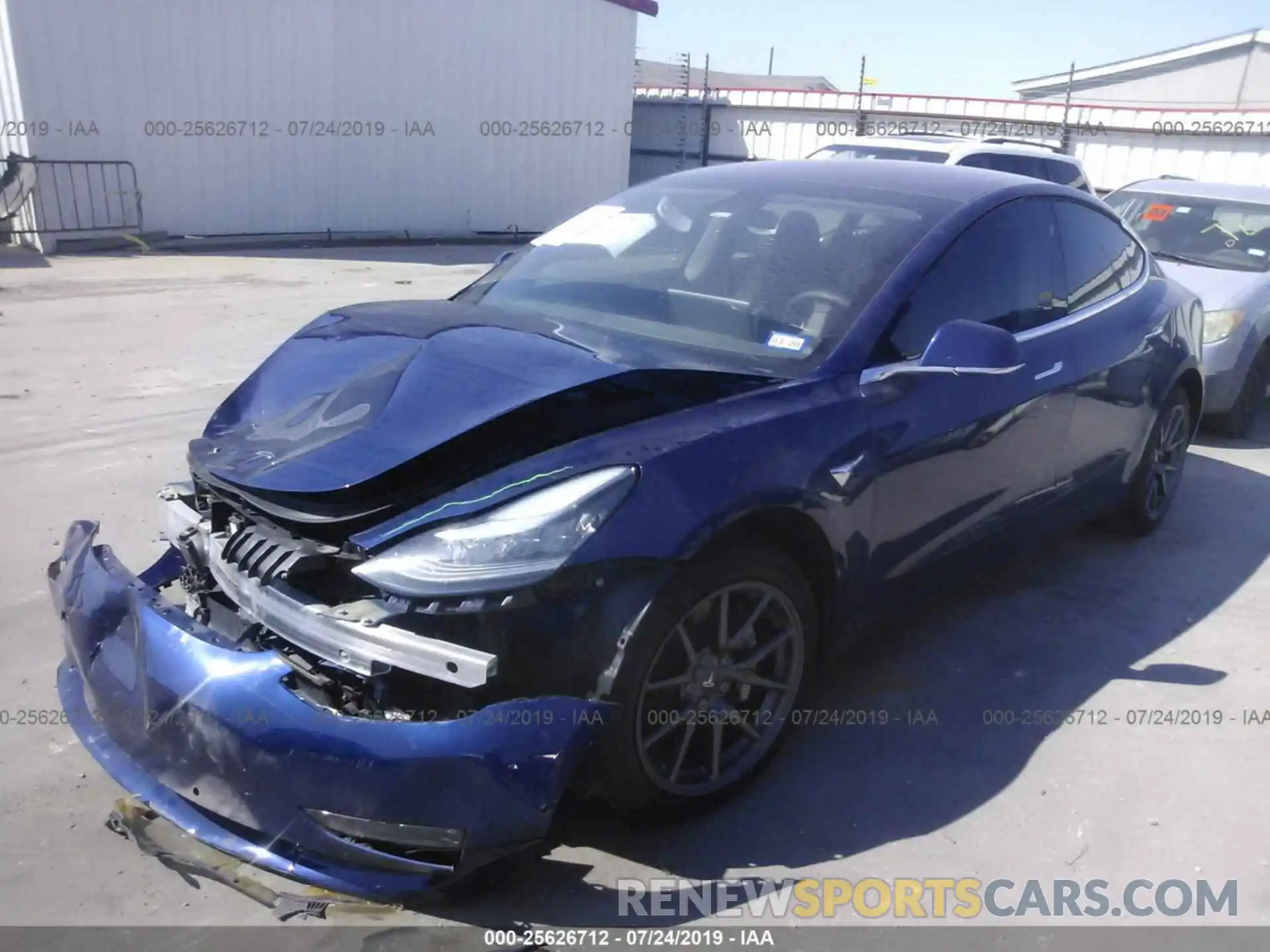 2 Photograph of a damaged car 5YJ3E1EB5KF193734 TESLA MODEL 3 2019